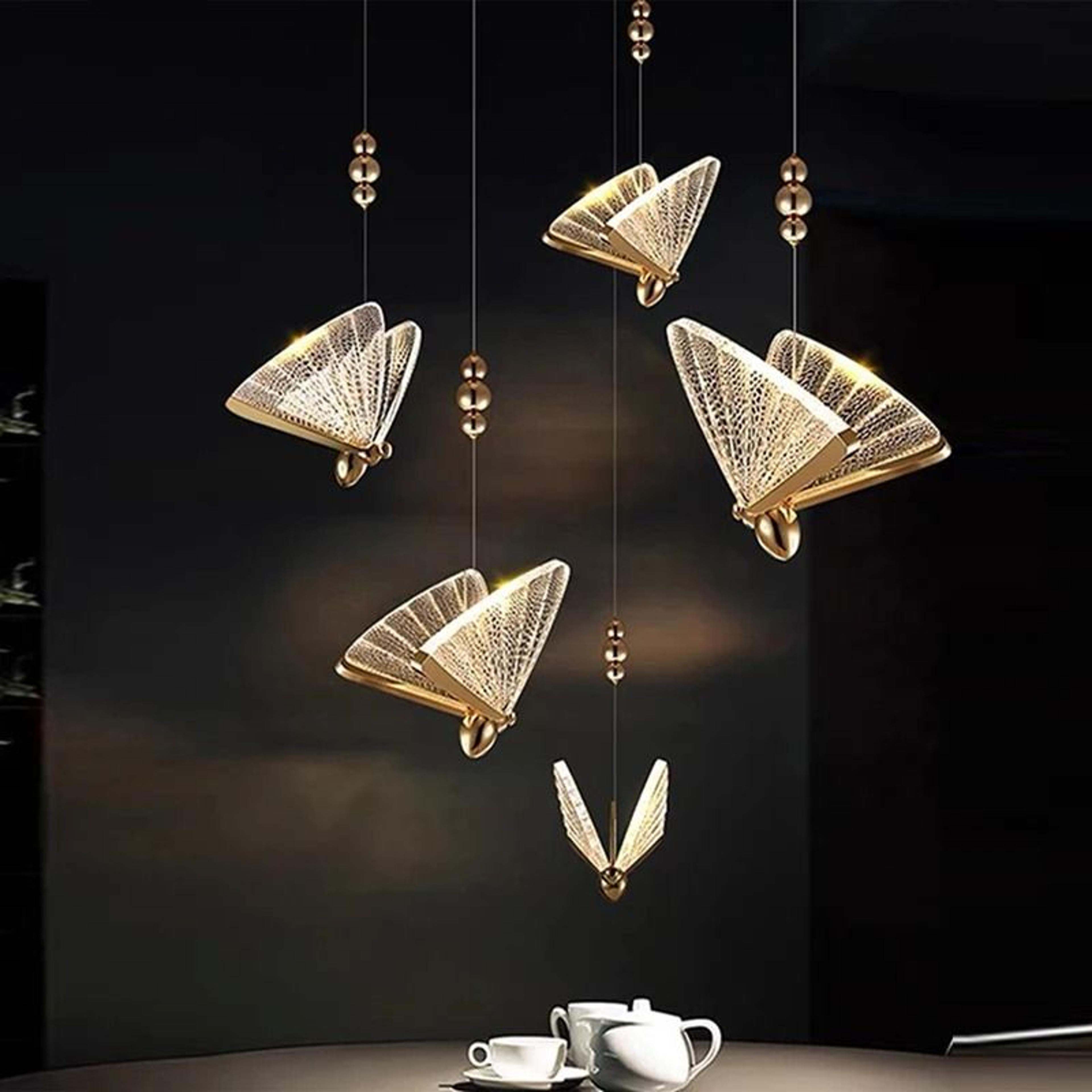 nordic butterfly led cord pendant light for bedroom living room