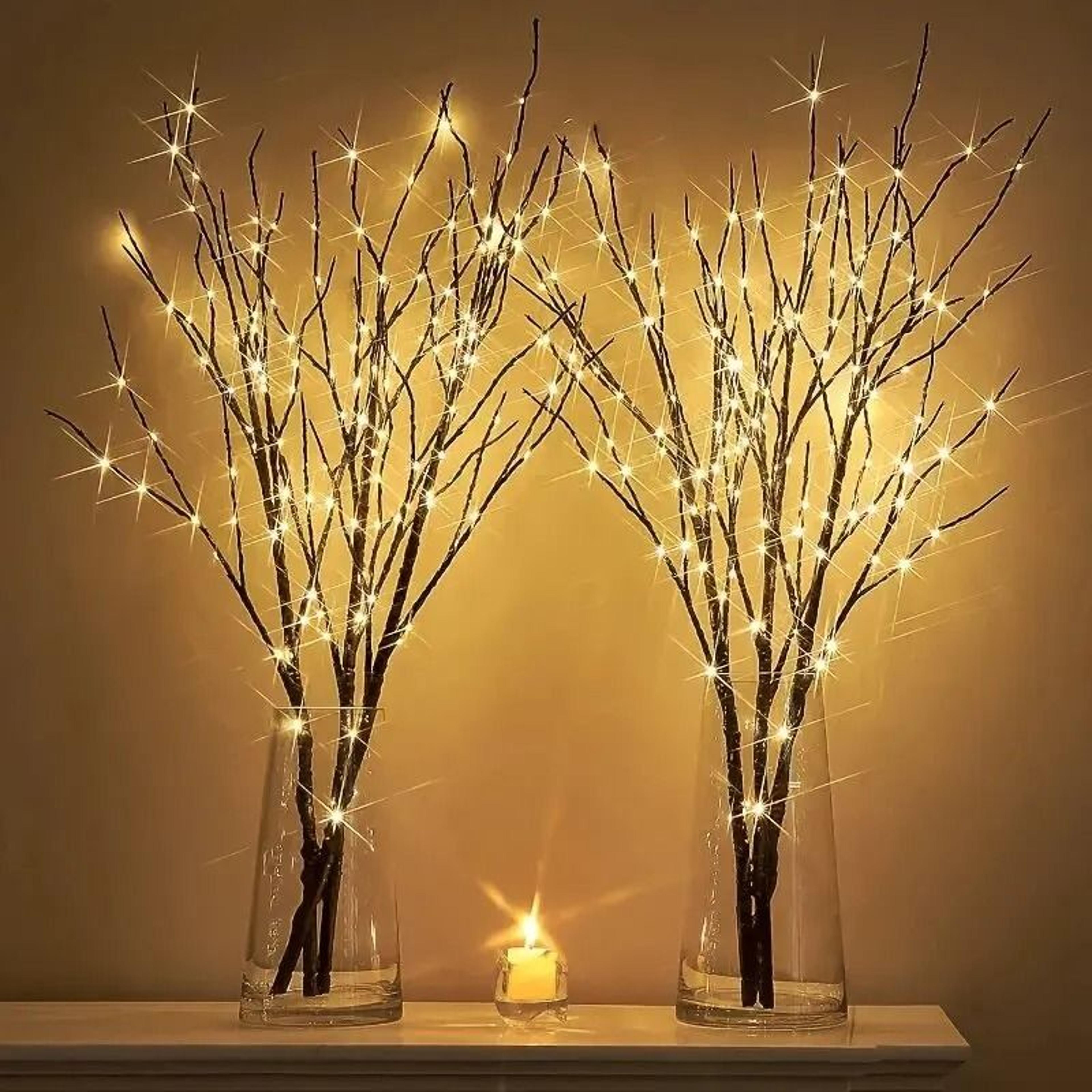 74 cm 50led brown artificial branches lights battery powered indoor decoration light