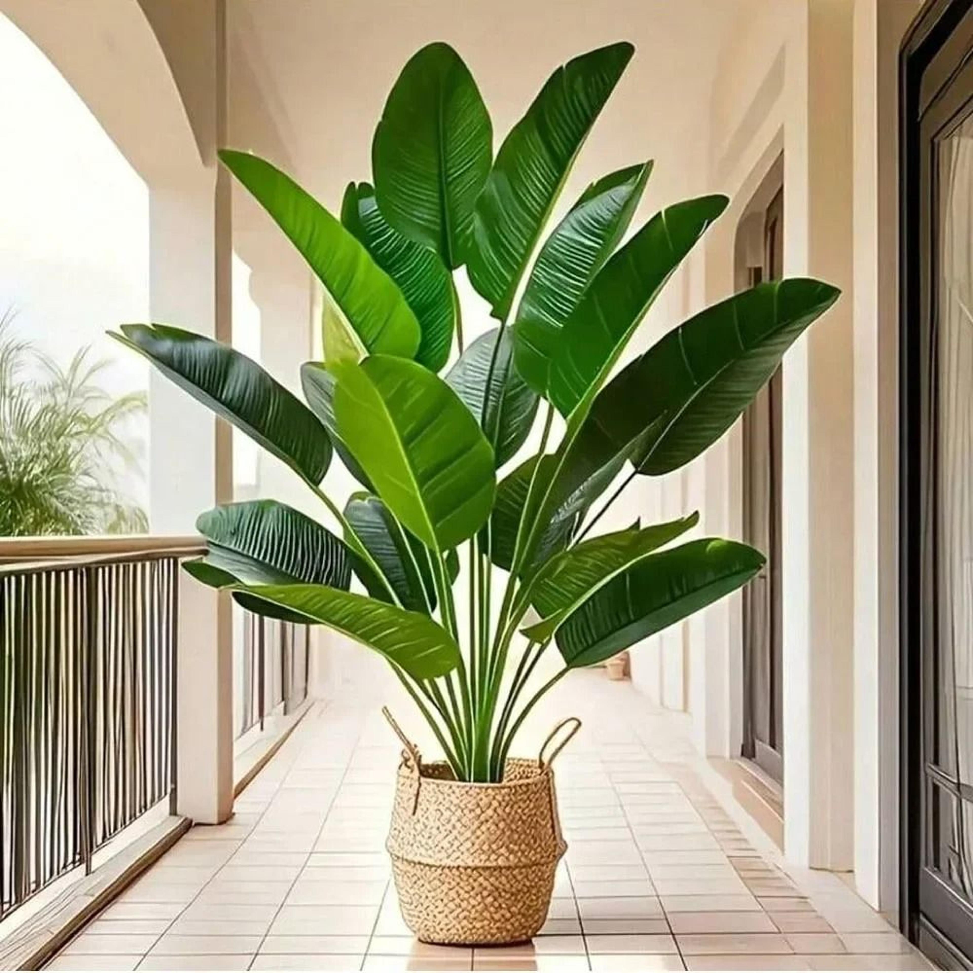 large artificial tropical palm tree leaves real touch for home garden party decor
