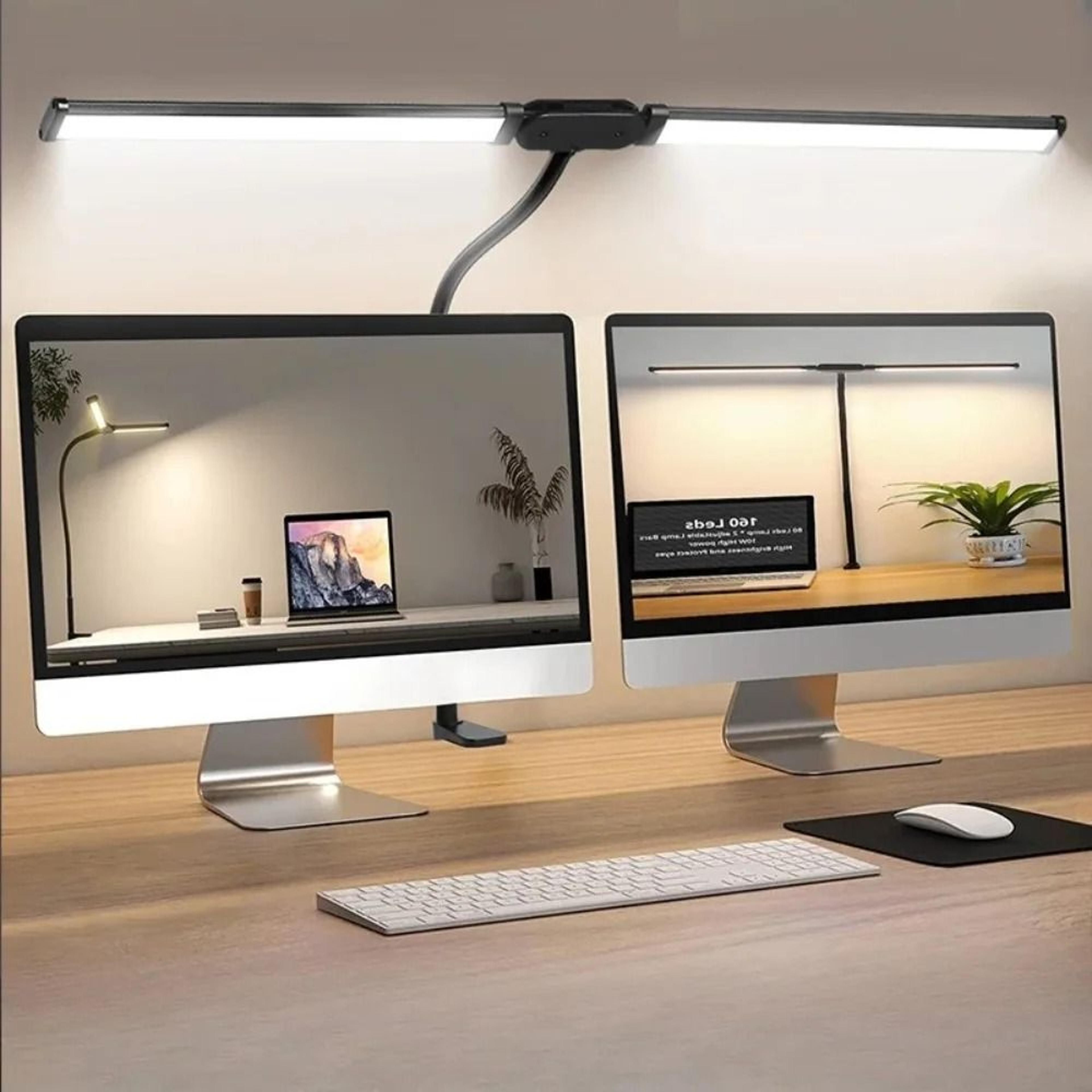 double head desk lamp clip on led 3 modes brightness adjustable usb adapter