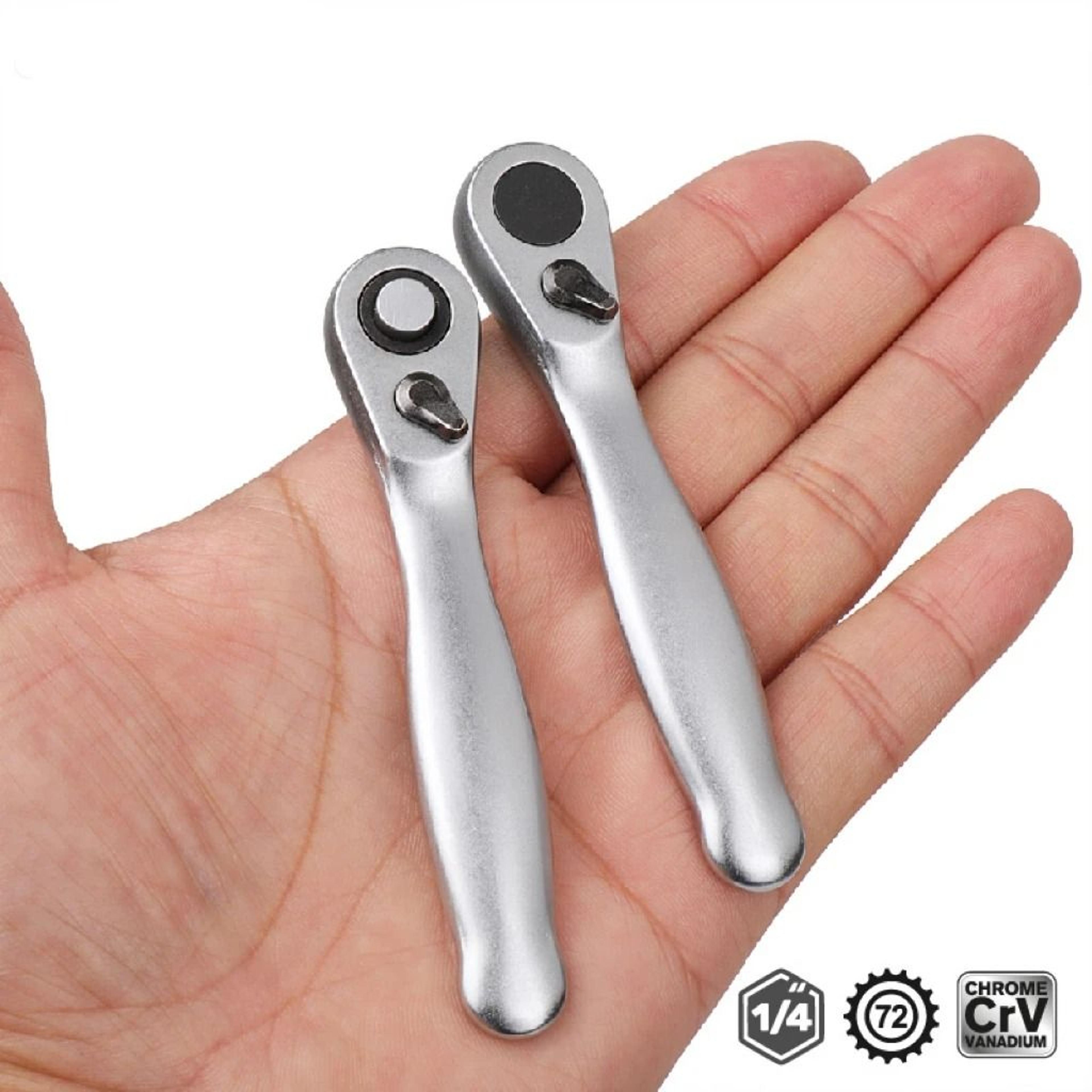 mini 1 4 inch ratchet wrench double ended quick socket wrench set