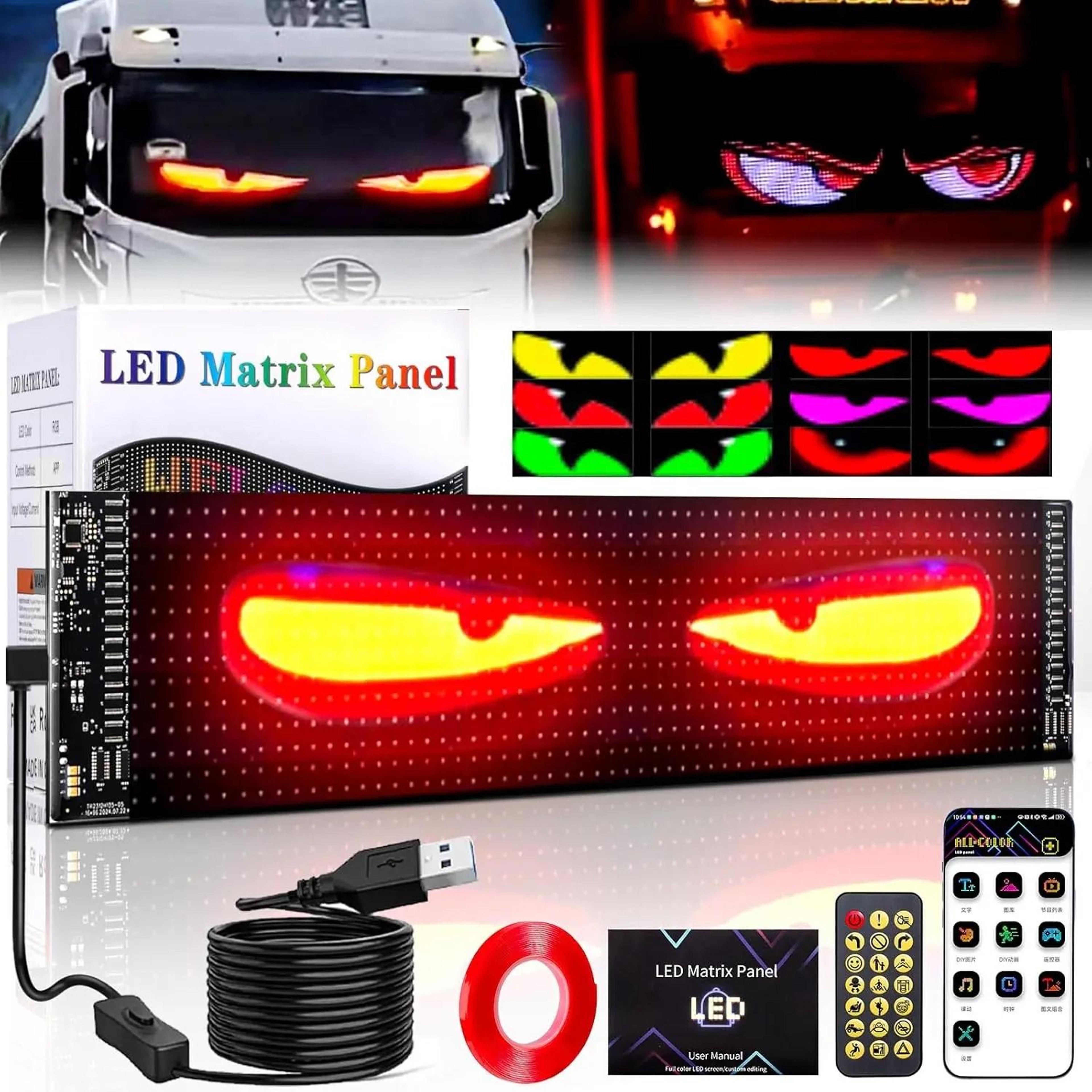 huge bright devil eyes led light programmable scrolling led sign flexible screen for store and car displays