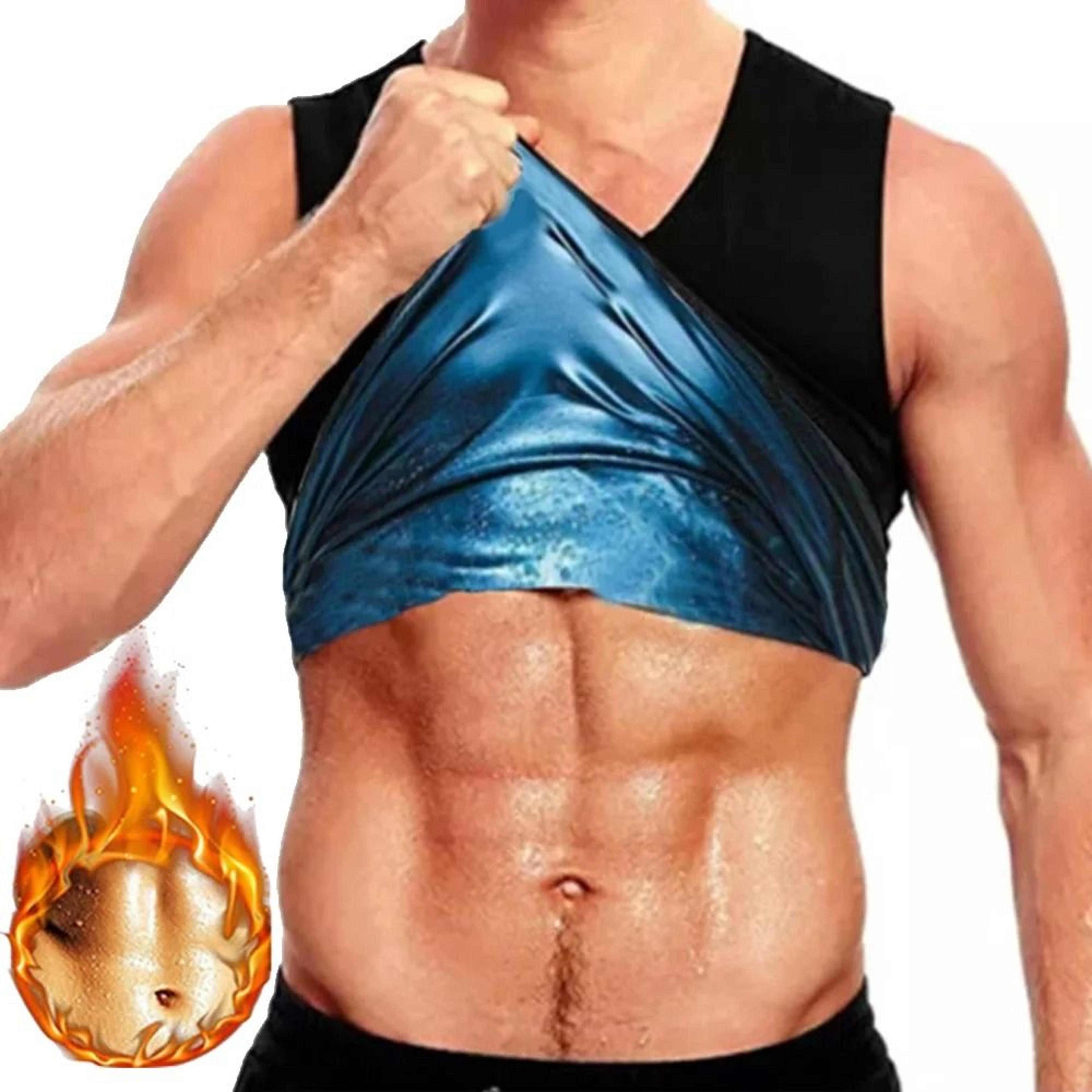 men sauna sweat vest heat trapping slimming sportswear workout compression tank