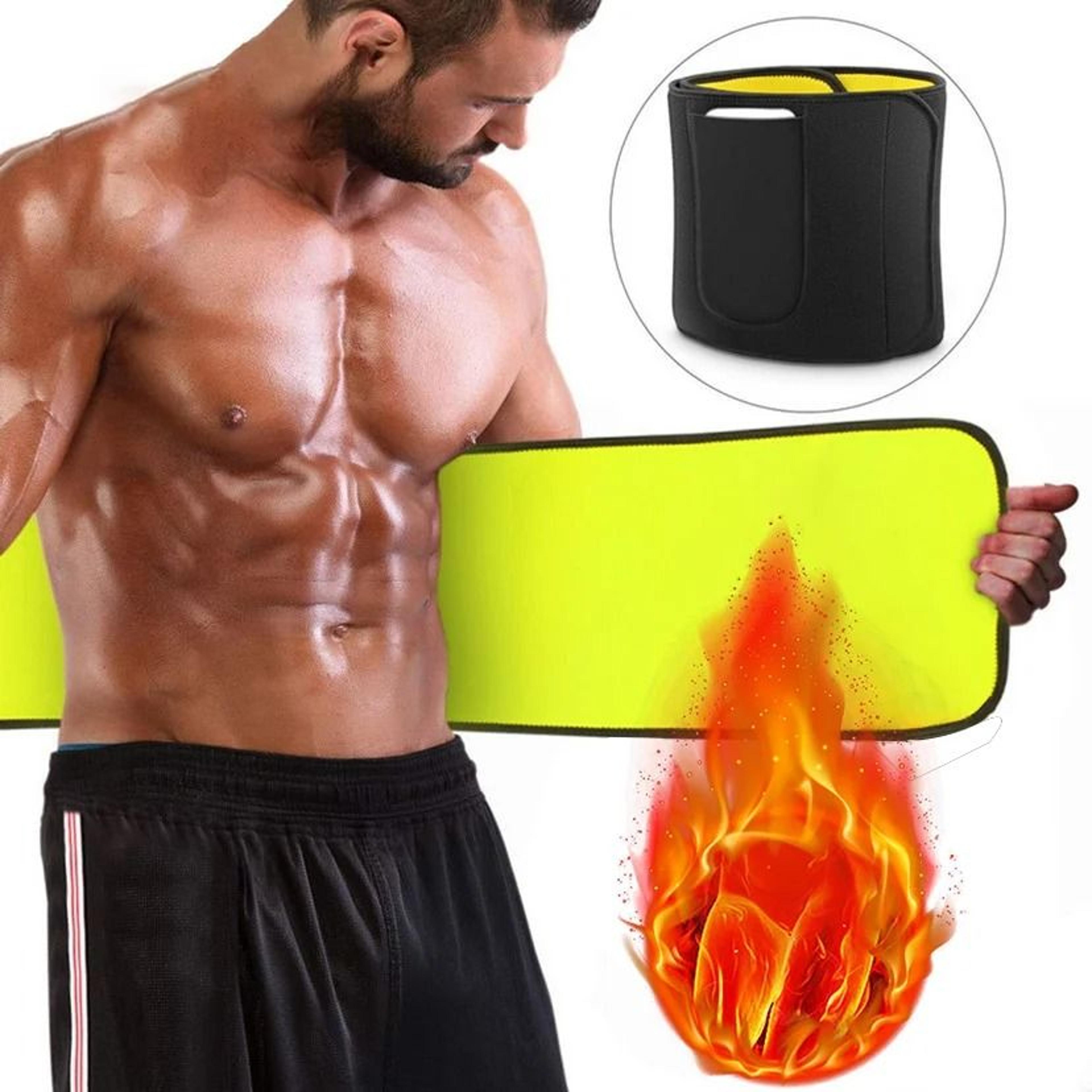 men waist trainer sweat belt tummy slimming sauna corset wrap