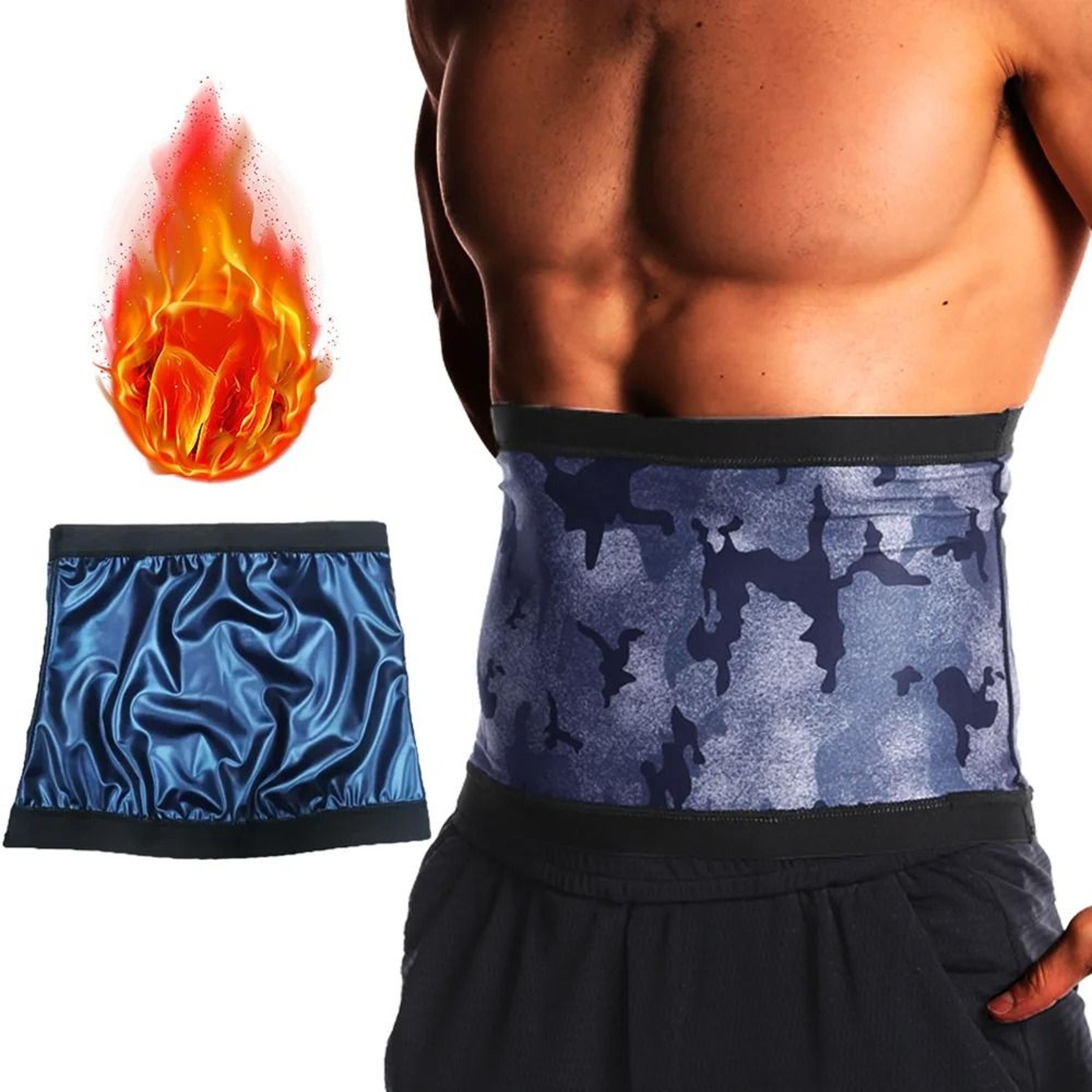 men sauna waist trimmer belt sweat band abdominal trainer for weight loss