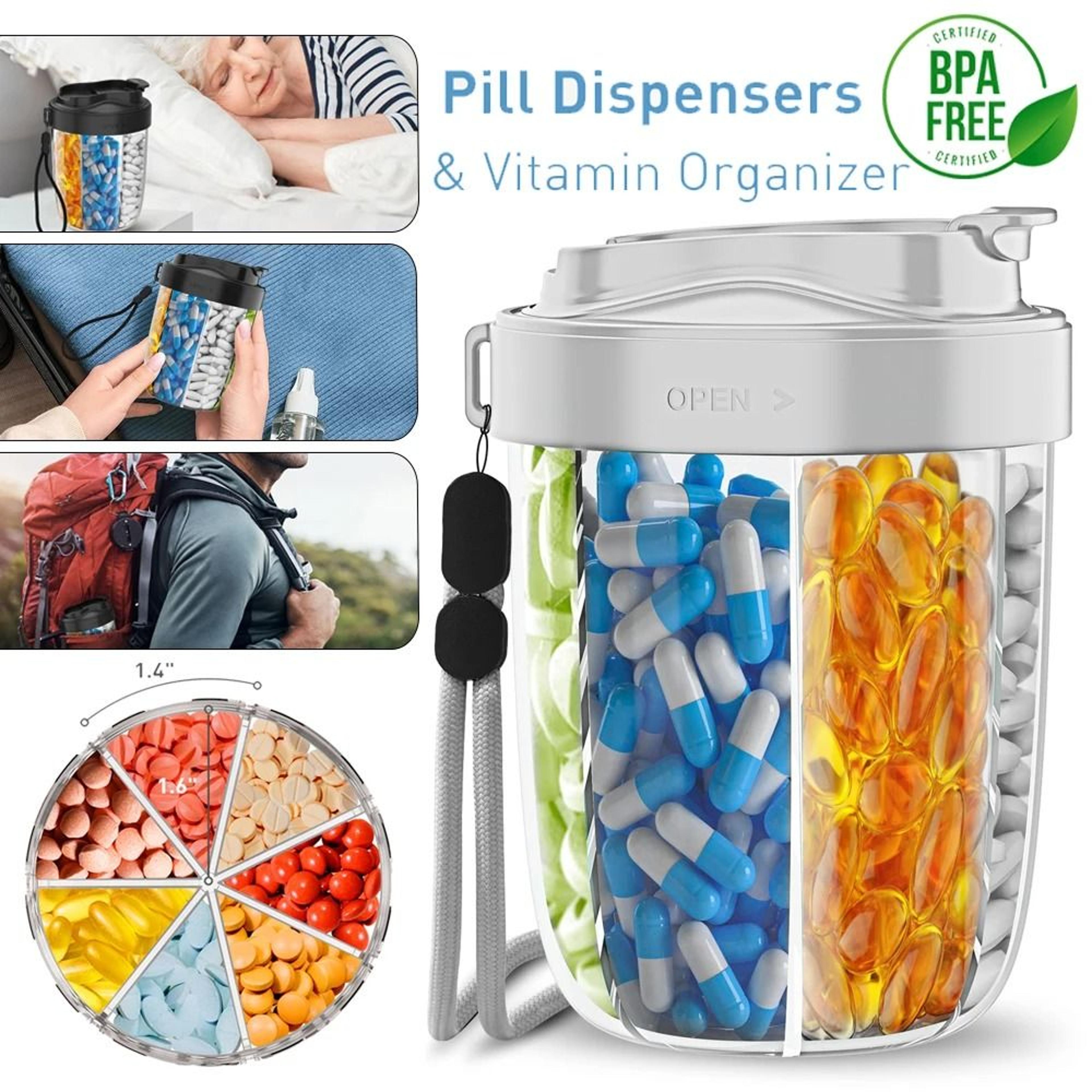 weekly monthly pill organizer travel pill box with 7 large compartments