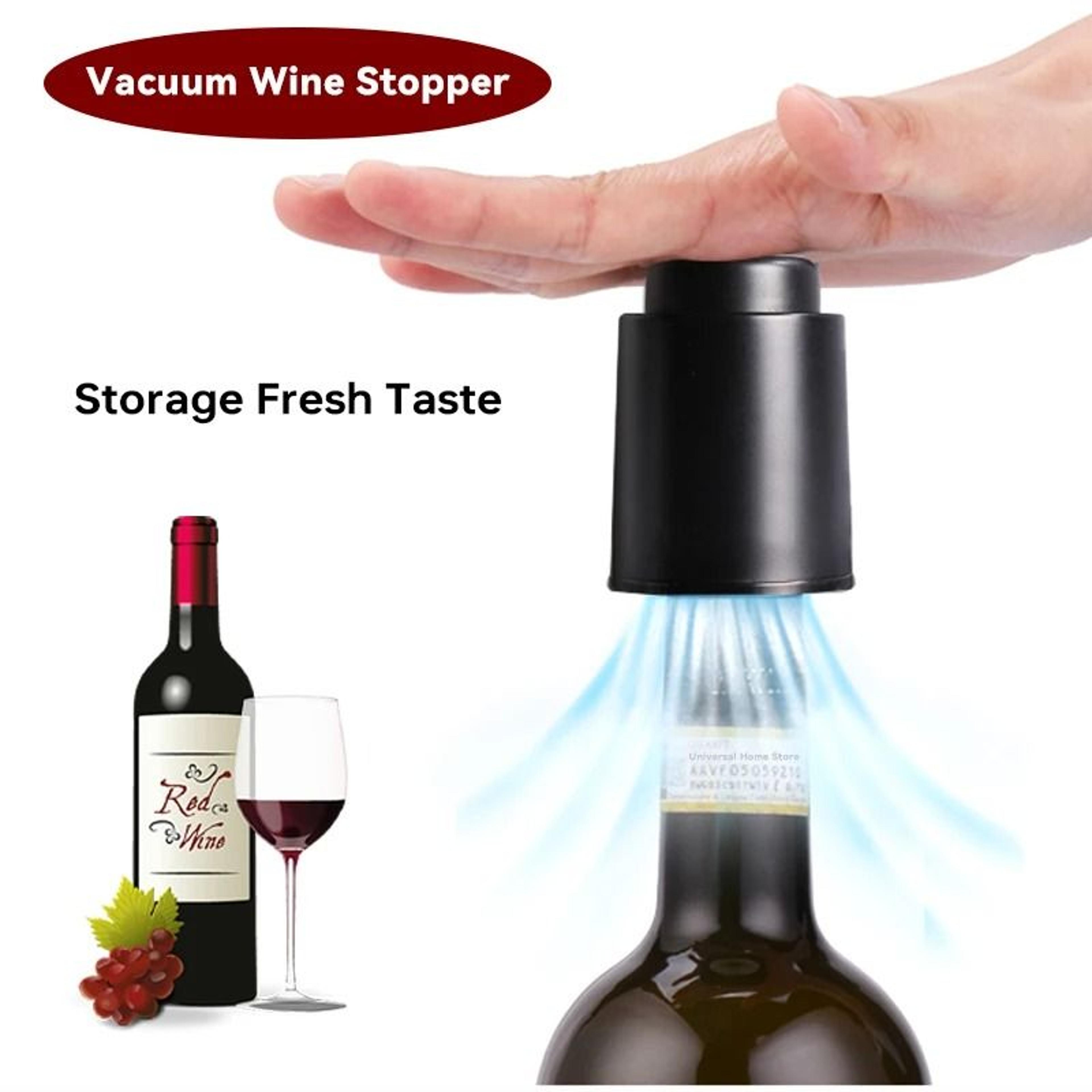 wine bottle vacuum saver pump with seal cap date scale