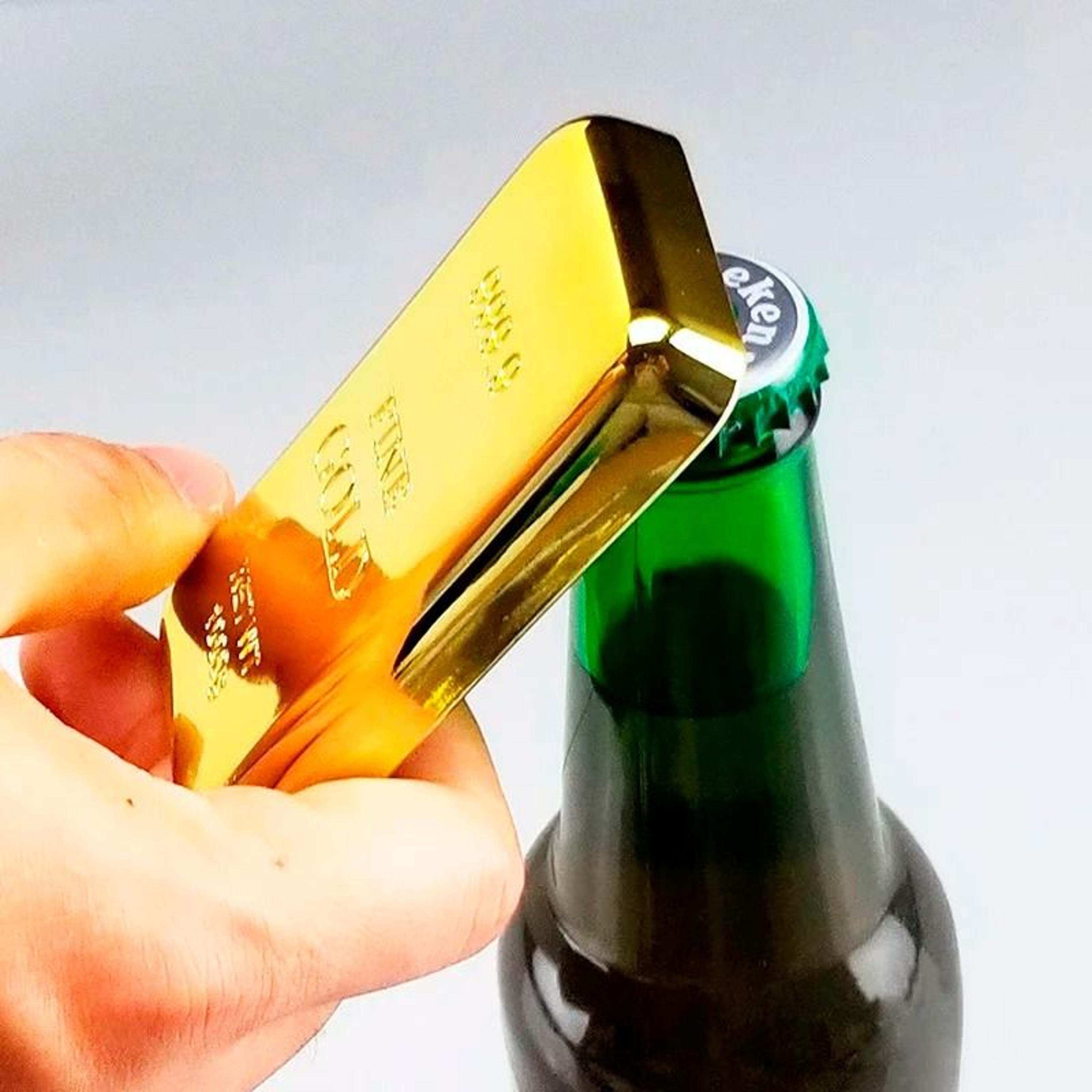 gold bar bottle opener magnet golden bullion fridge beer bar kitchen utensil