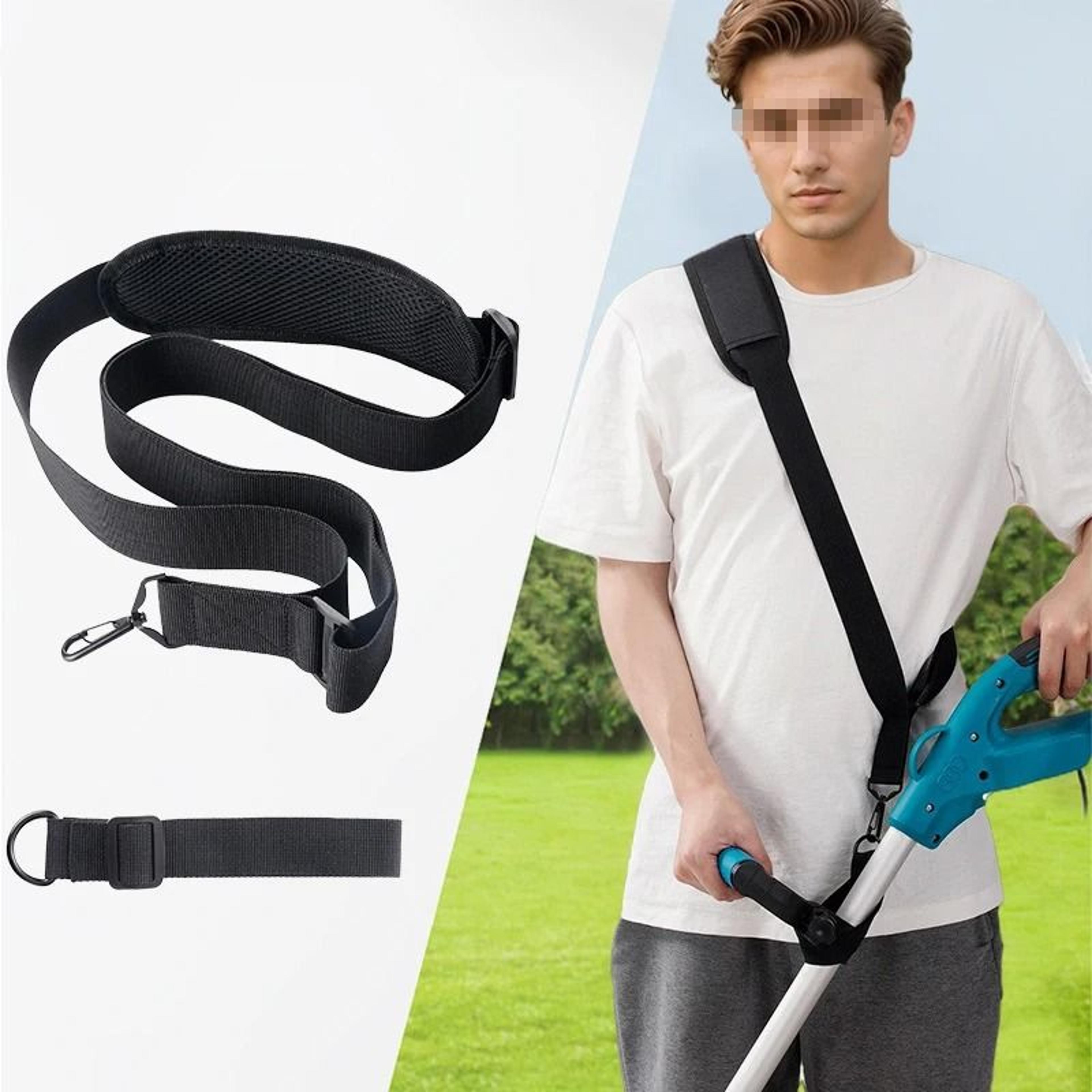 black adjustable nylon lawn mower harness strap for brush cutters