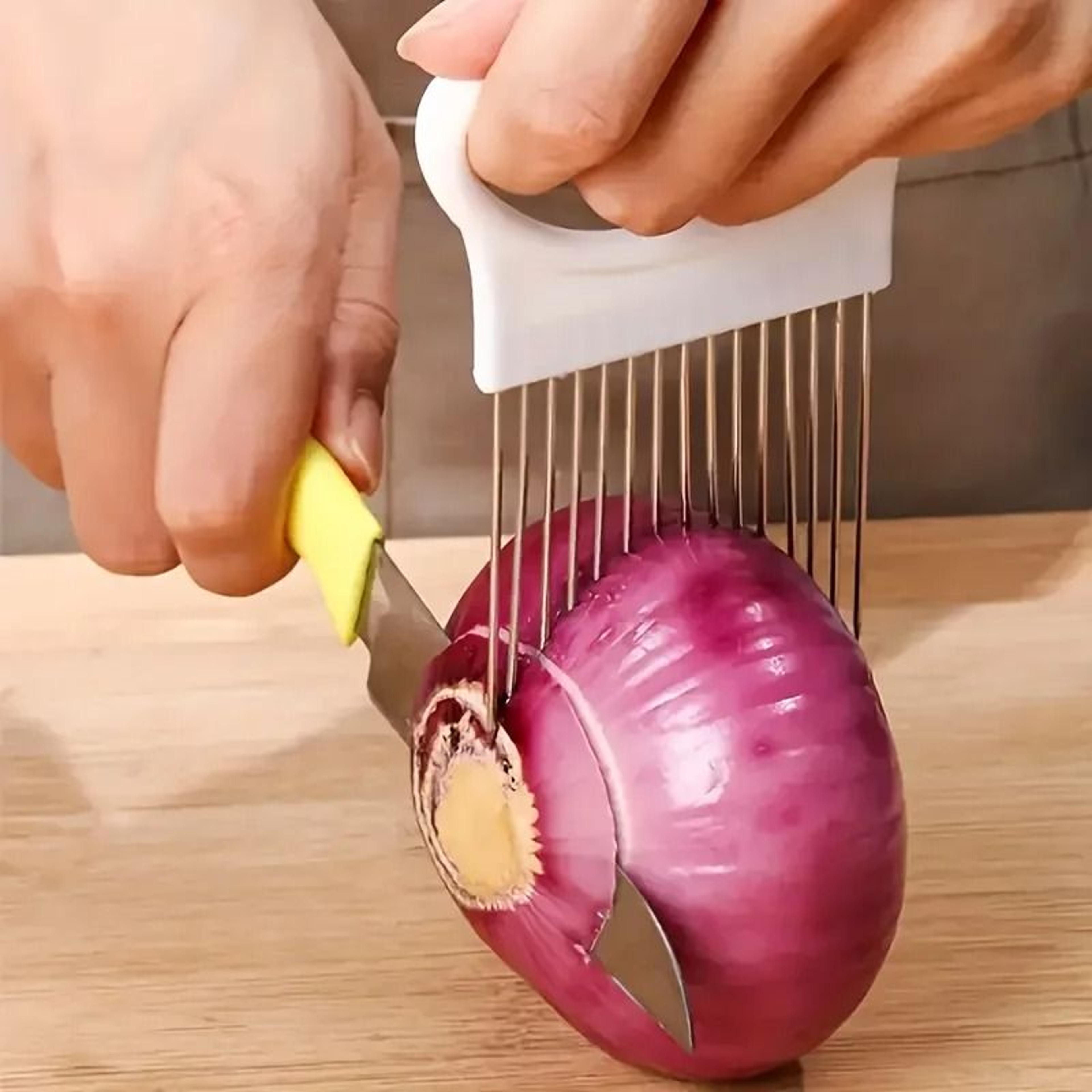 stainless steel onion cutter holder