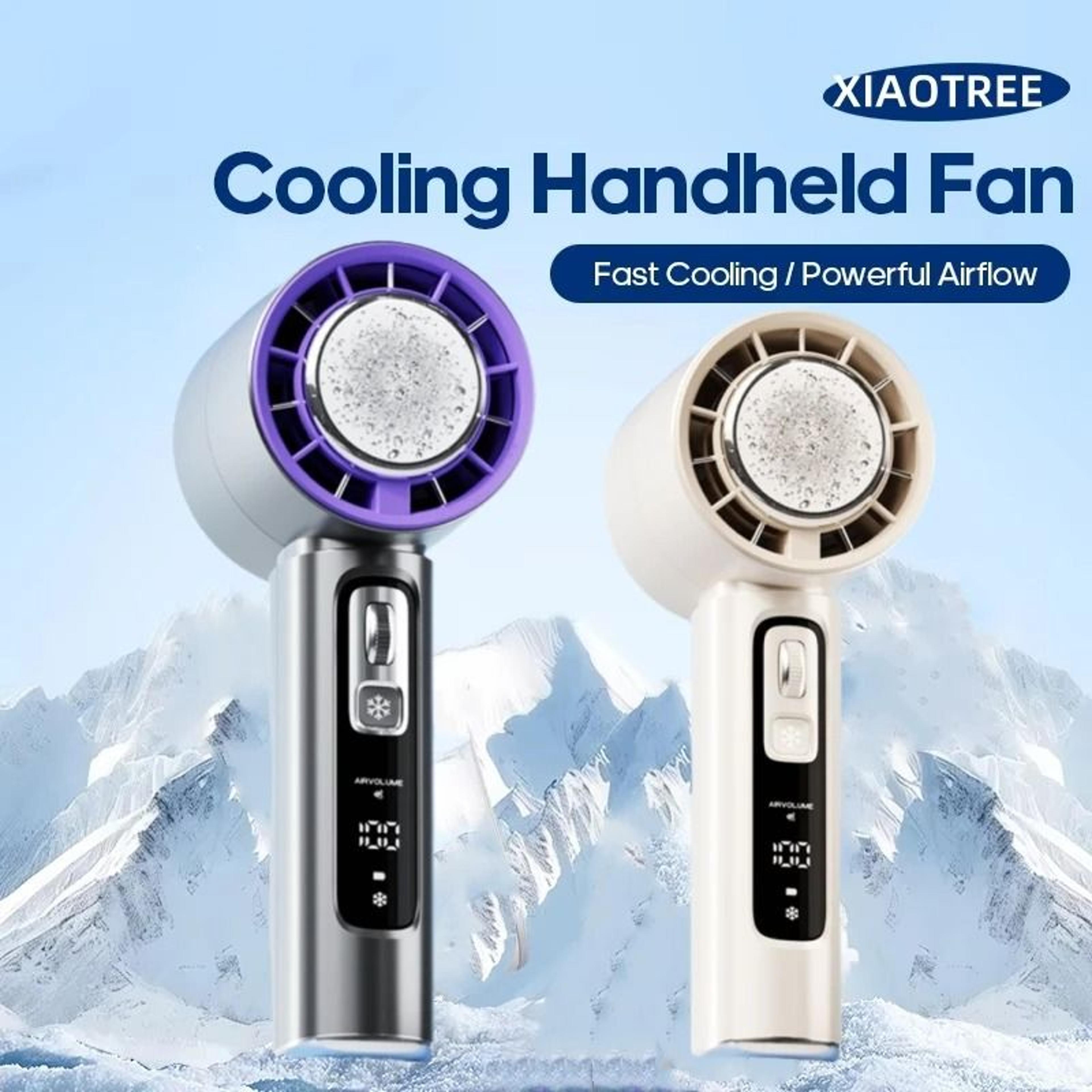 xiaotree handheld electric fan with semiconductor cooling and 4000mah battery