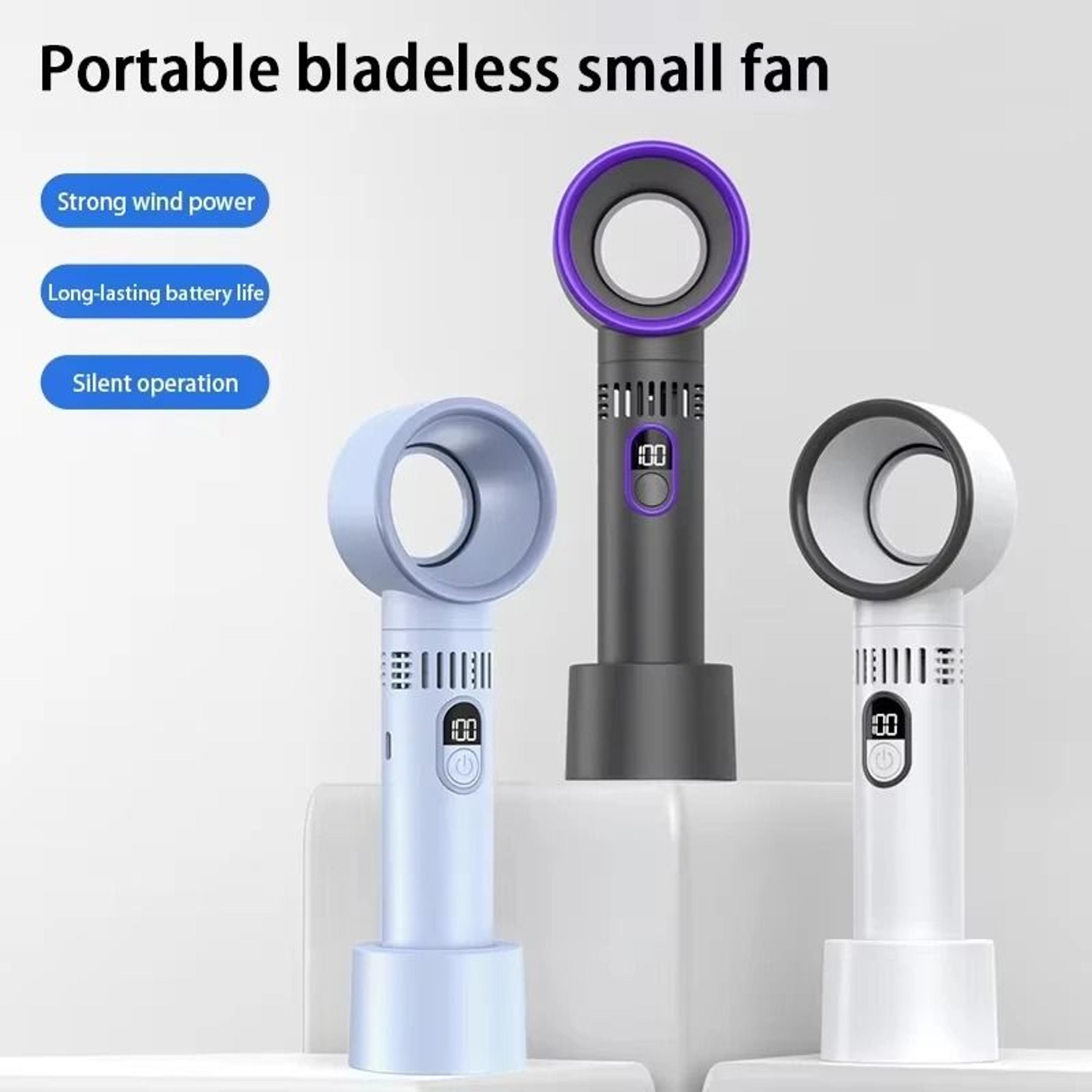 100 level bladeless fan usb rechargeable portable handheld cooling fan