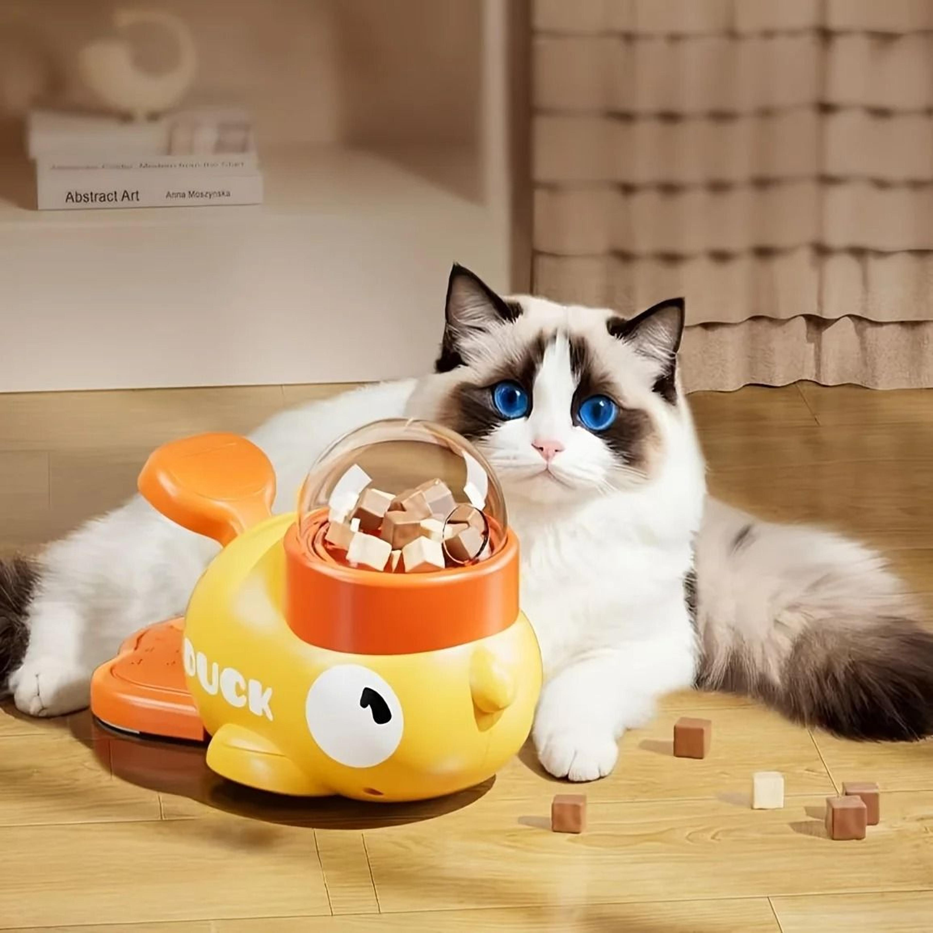 duck design pet snack puzzle feeder anti slip food dispenser for dogs and cats