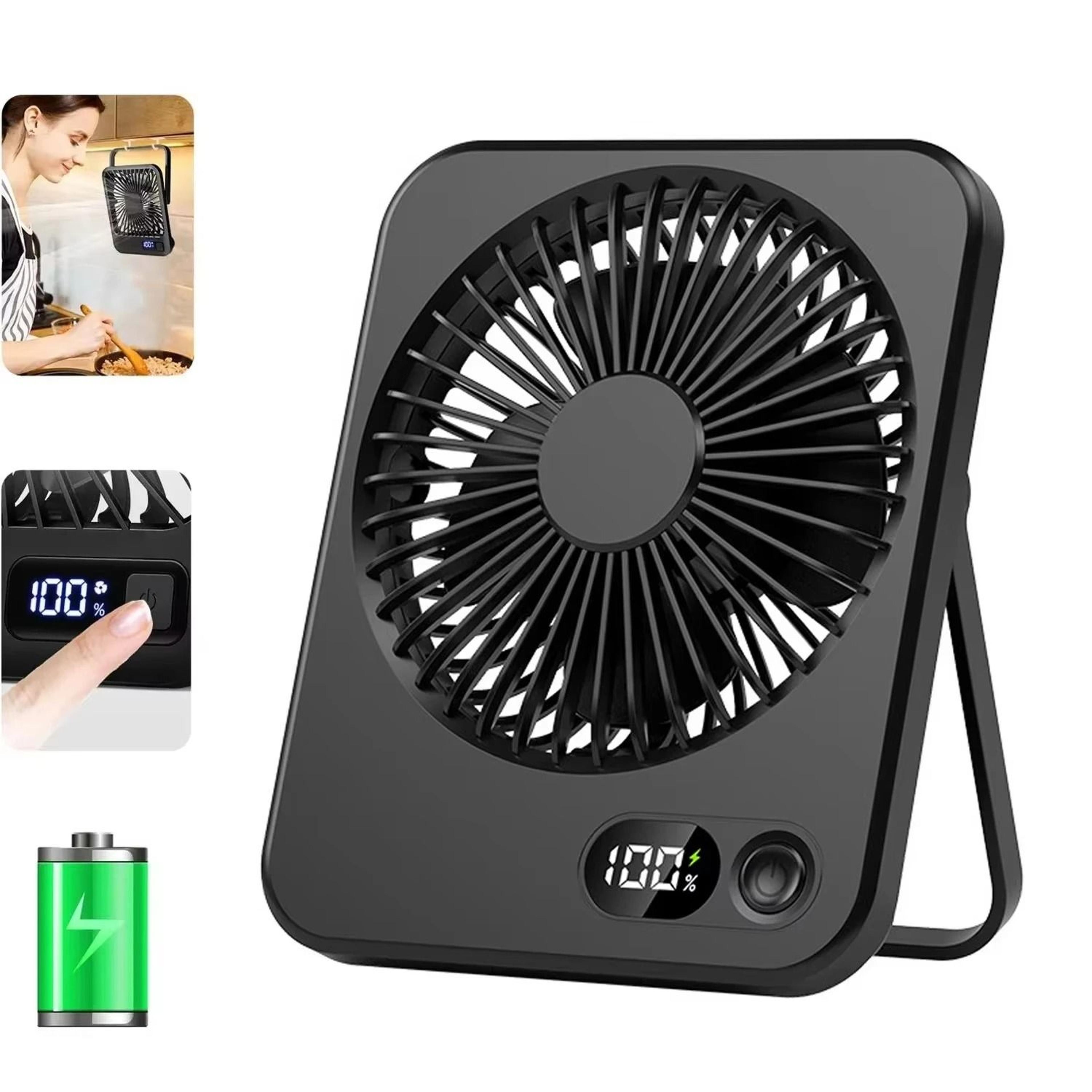 desk fan usb rechargeable 180 degree tilt folding personal fan 5 speeds digital display