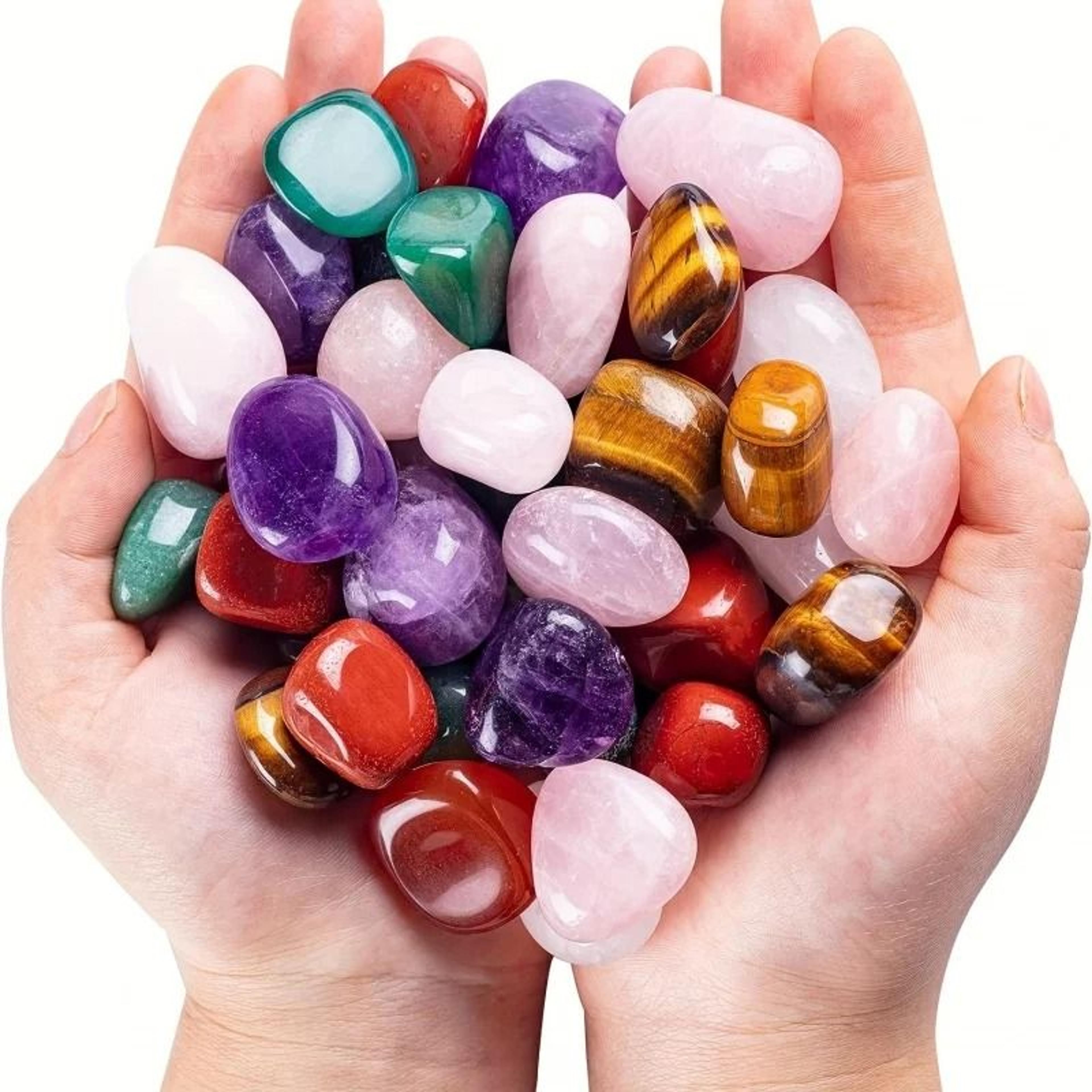 natural mixed color polished stones and crystals for home and garden decoration