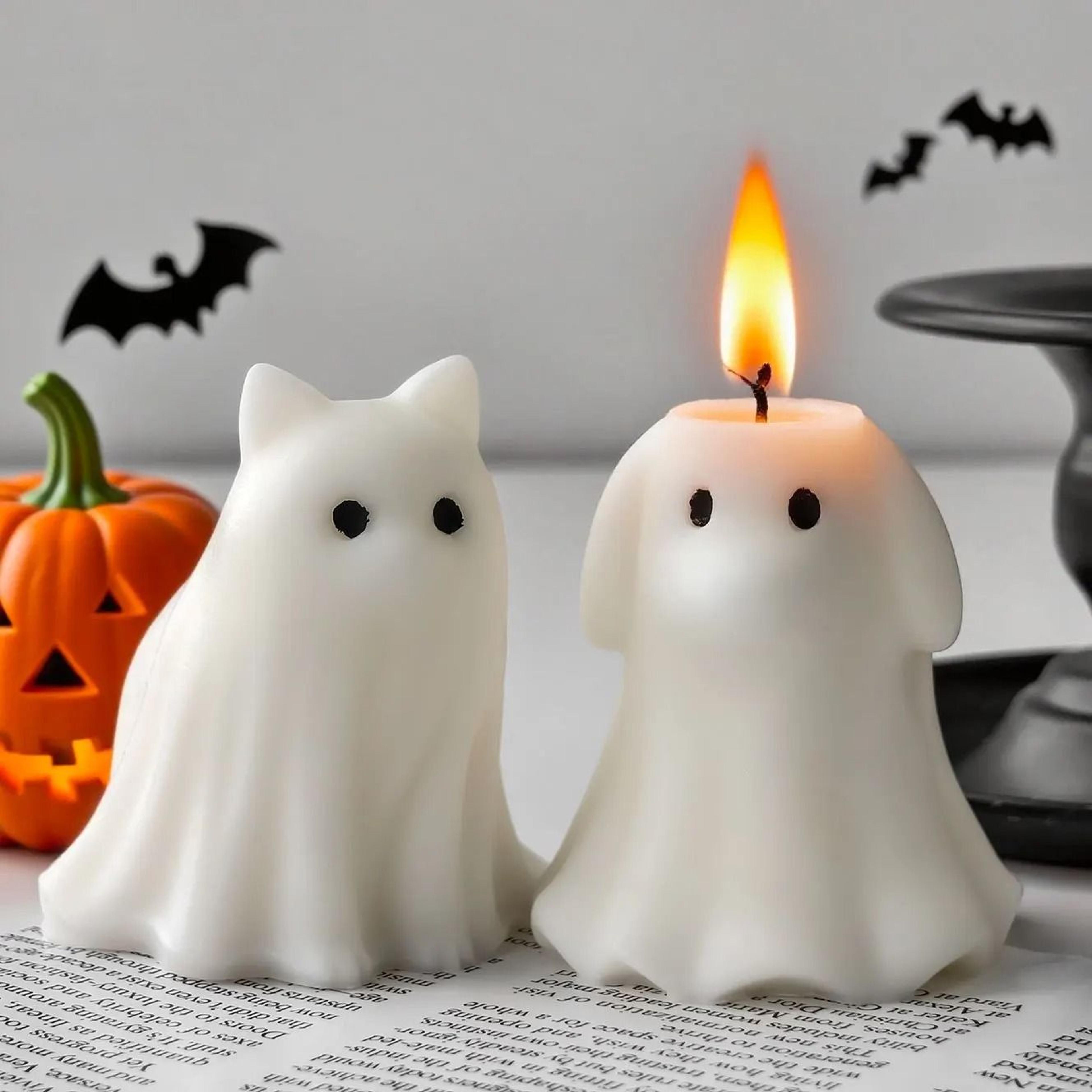 halloween ghost candle silicone mold for wax and resin diy crafts