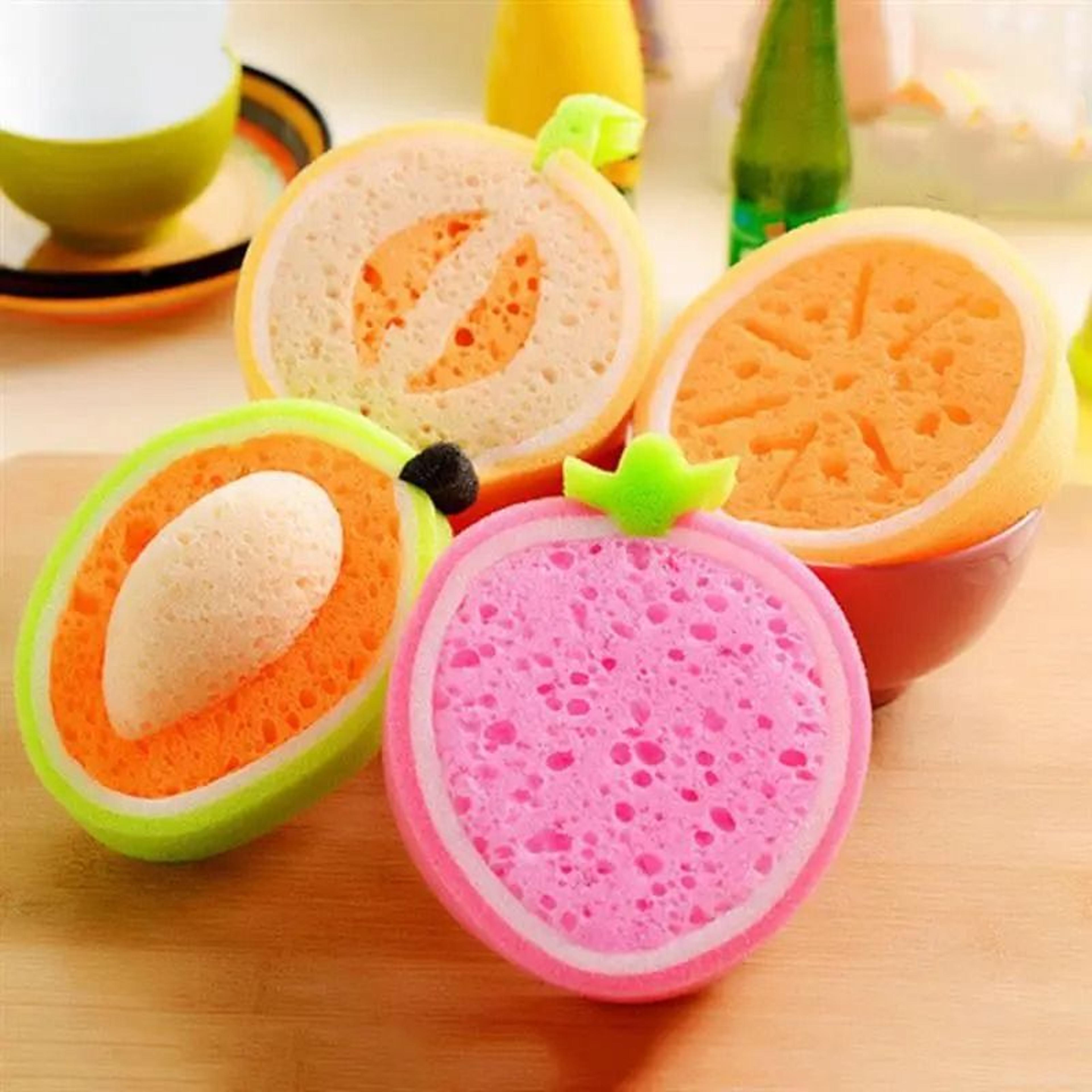 fruit shaped bath sponges pack of 4 for kids