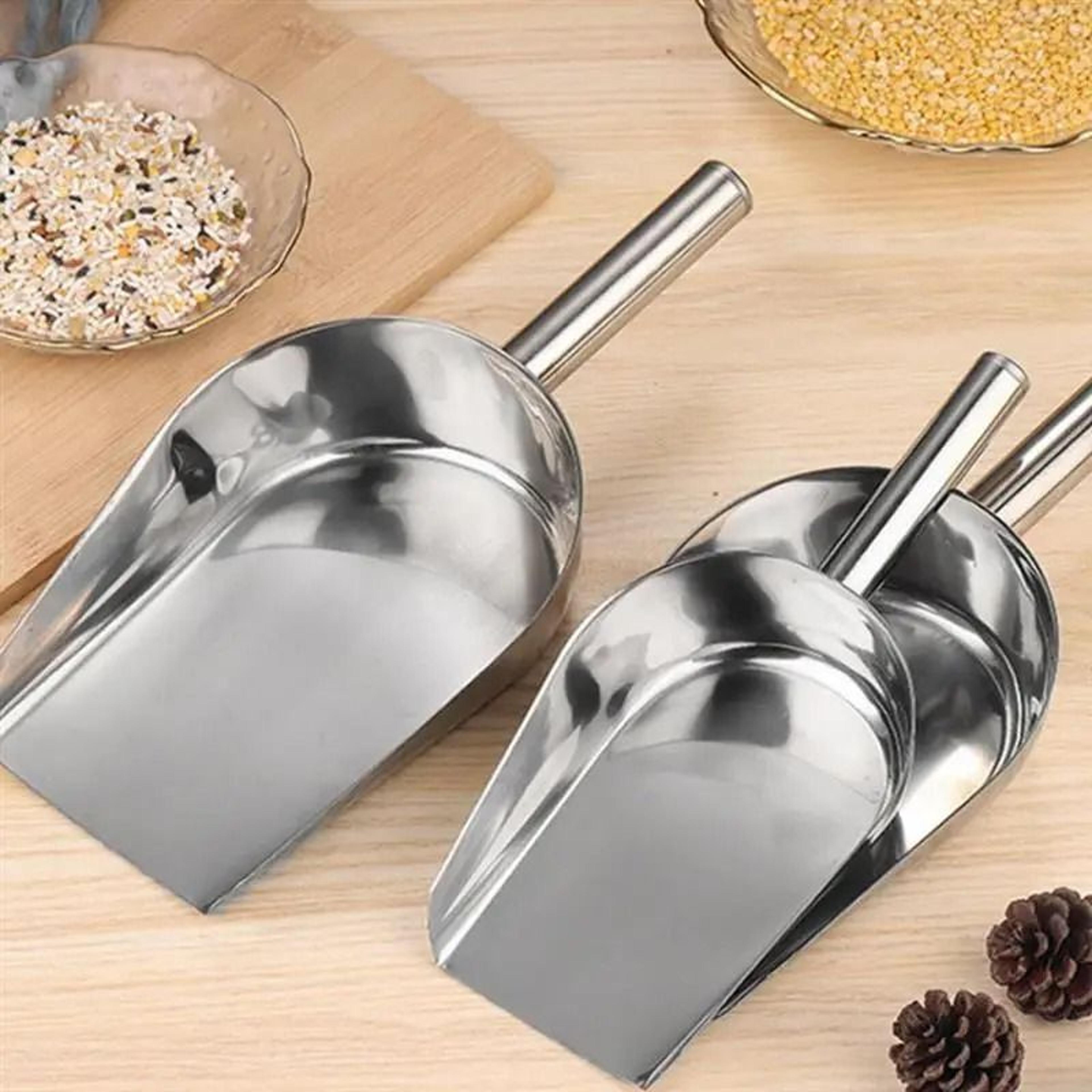 stainless steel dry goods scoop set 2 piece candy flour nut bar utility shovels