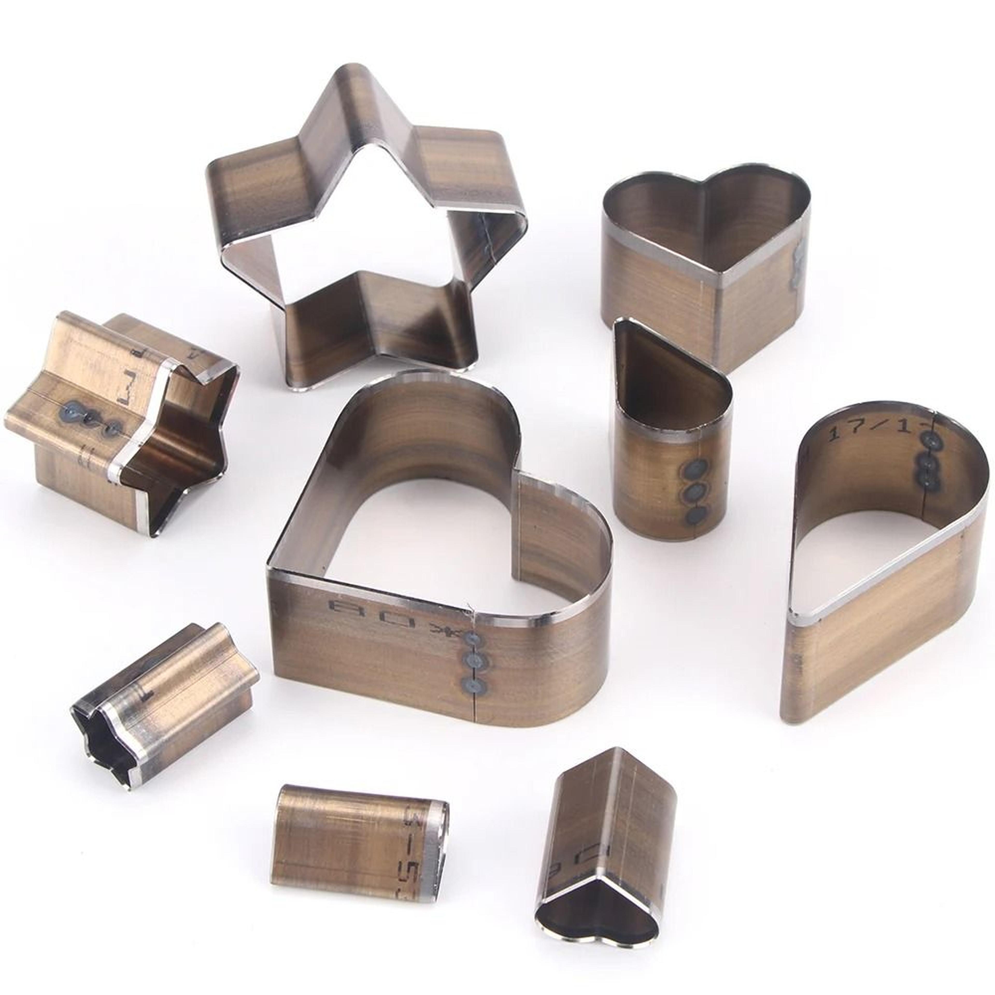 manual leather craft cutting die set 3 piece heart shaped punch tool kit