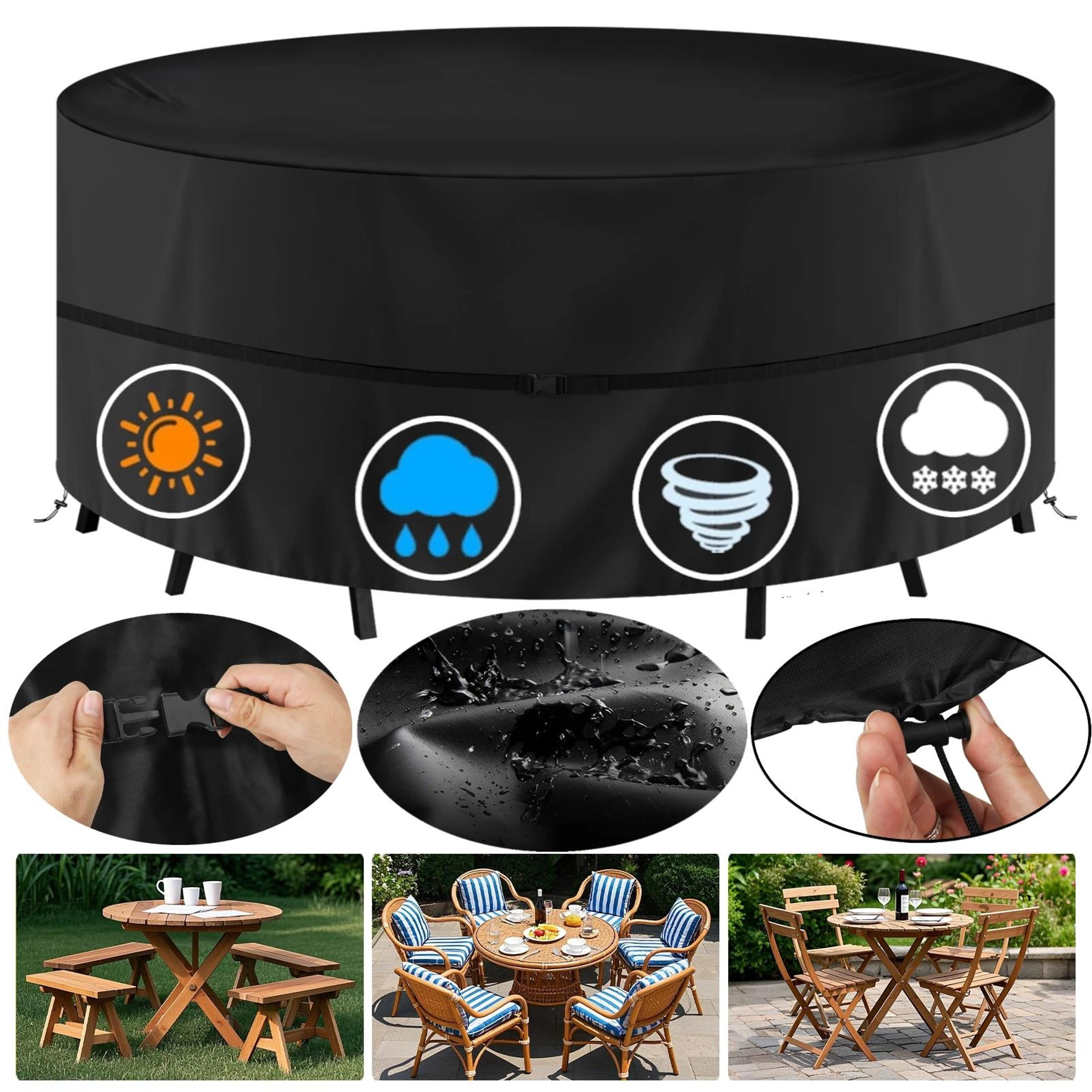round waterproof oxford cloth garden furniture cover for outdoor patio table and chairs