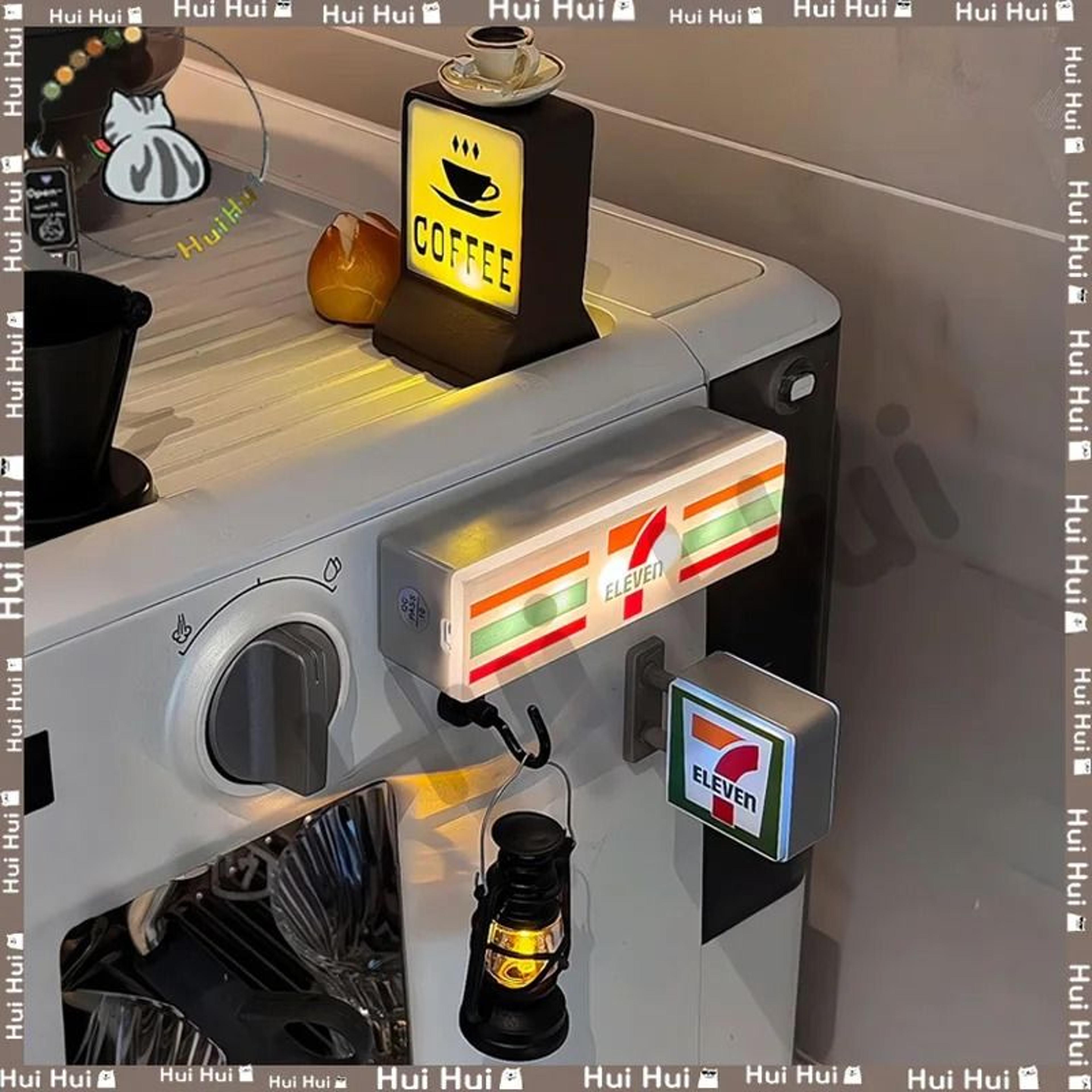 coffee shop magnetic fridge stickers light box home decorative ornaments