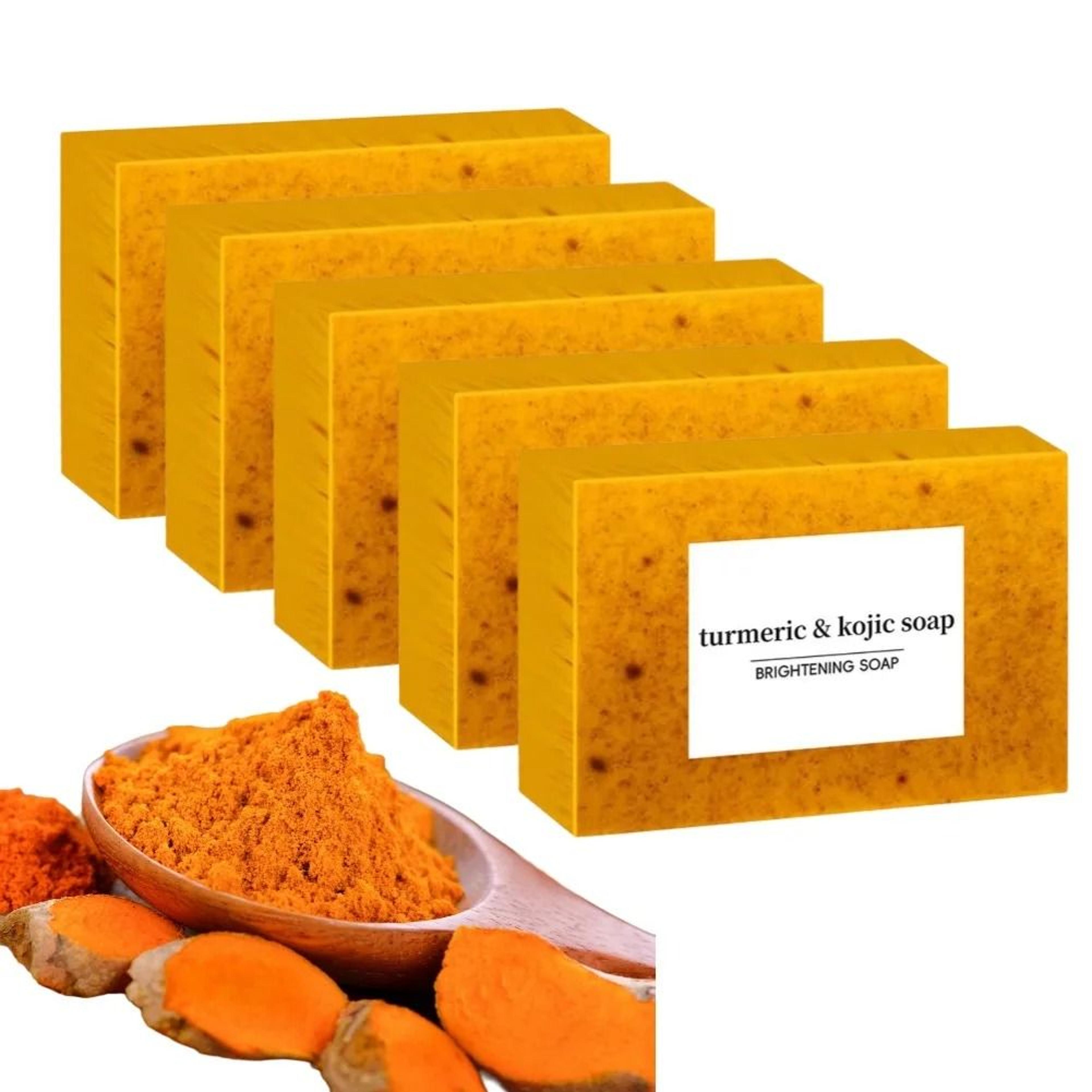 turmeric kojic acid lemon handmade soap for shower and facial use