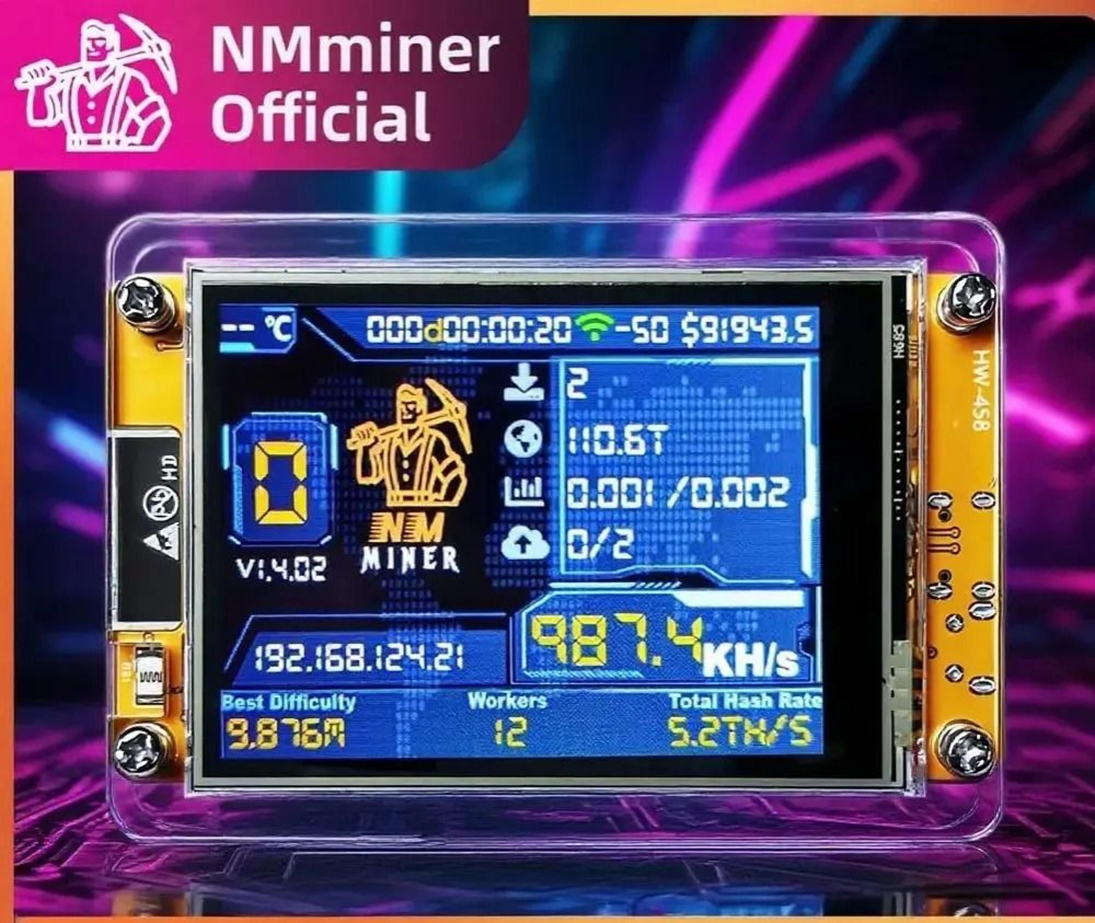 nmminer nerdminer v2 esp32 smart display crypto miner module