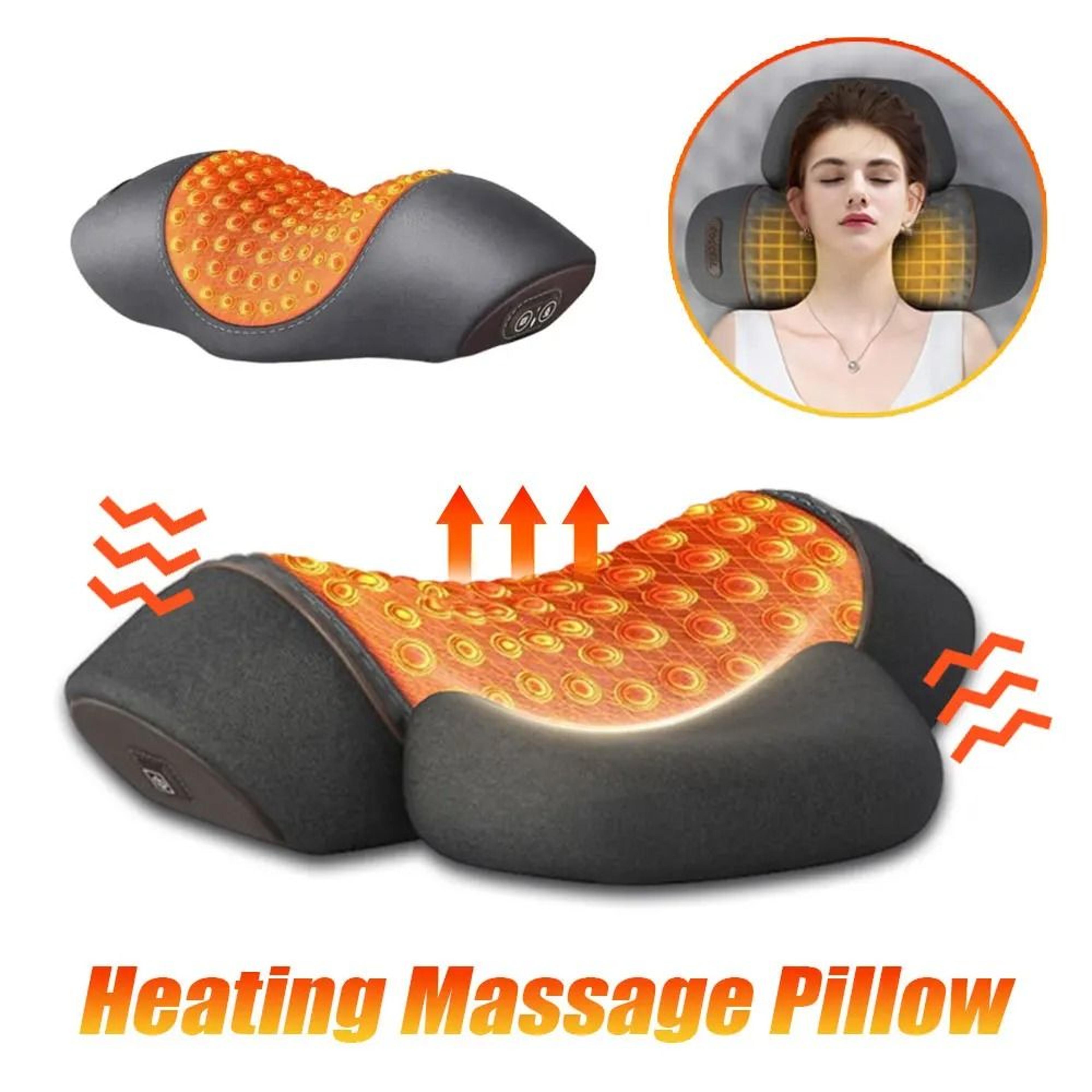 electric neck massage pillow heating vibration neck massager back cervical traction memory foam spine support