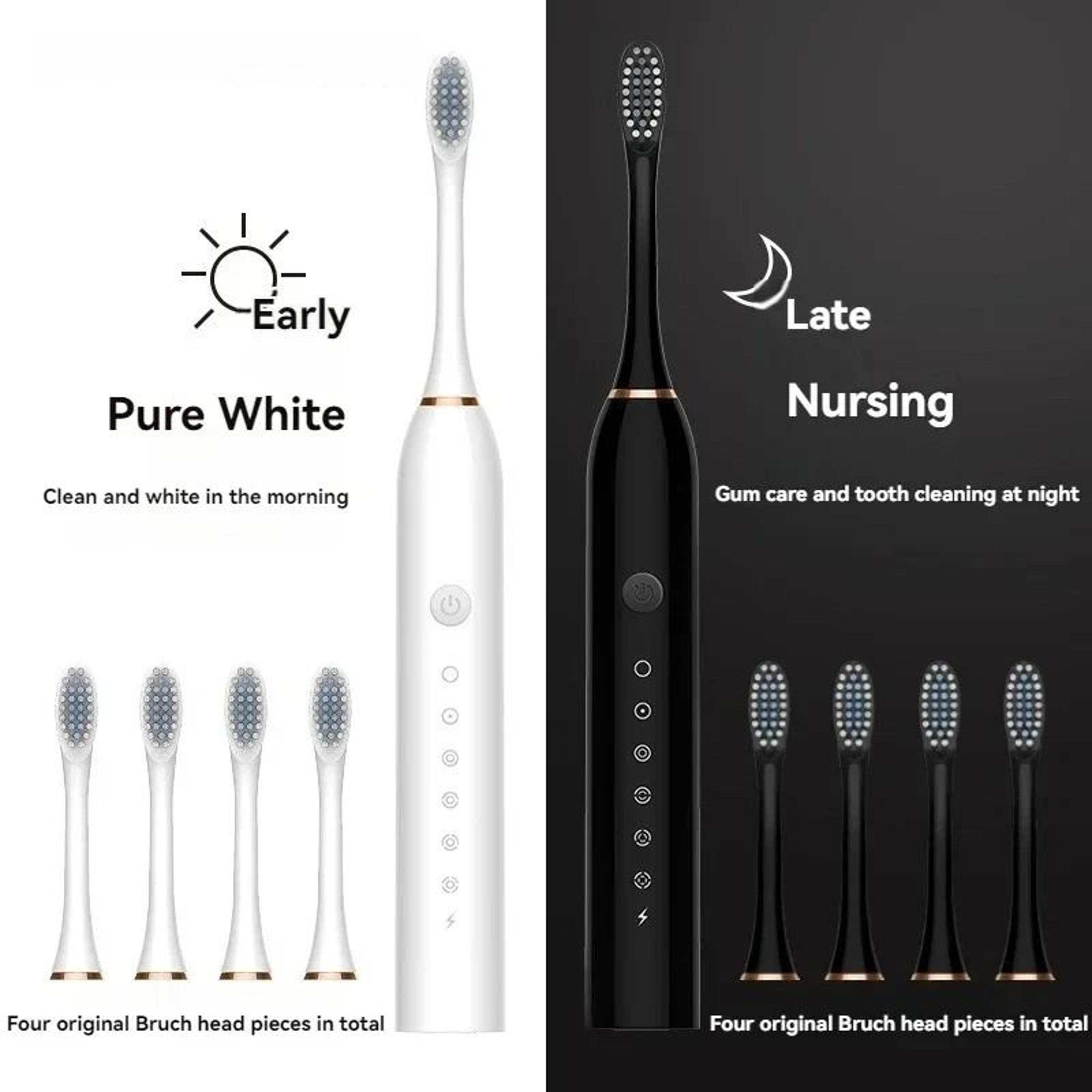 electric ultrasonic toothbrush six speed mode usb charging waterproof adult tooth cleaner couple set