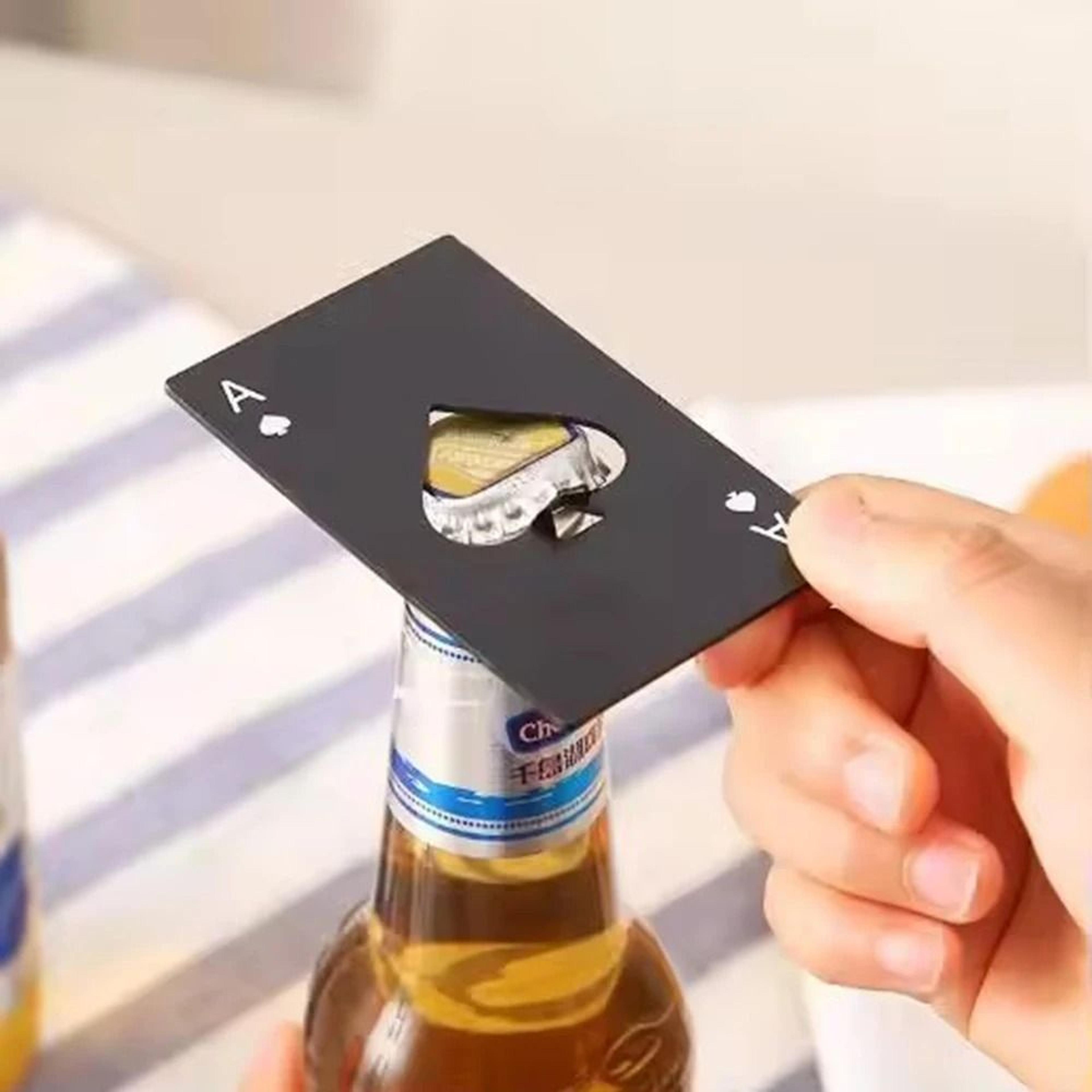 stainless steel credit card size bottle opener playing card design