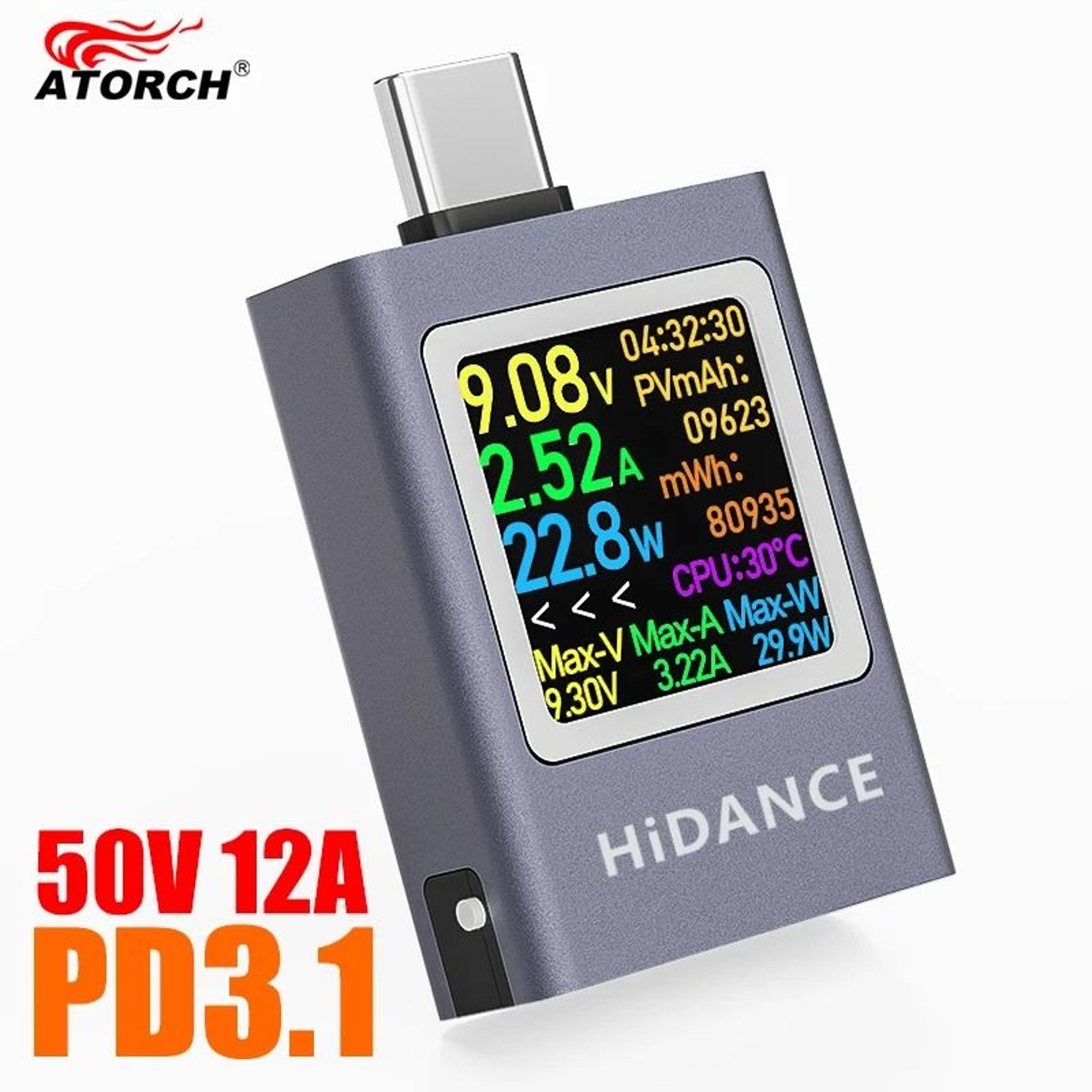 13 in 1 multifunction digital dc 4.5 to 50v 0 to 12a power meter tester
