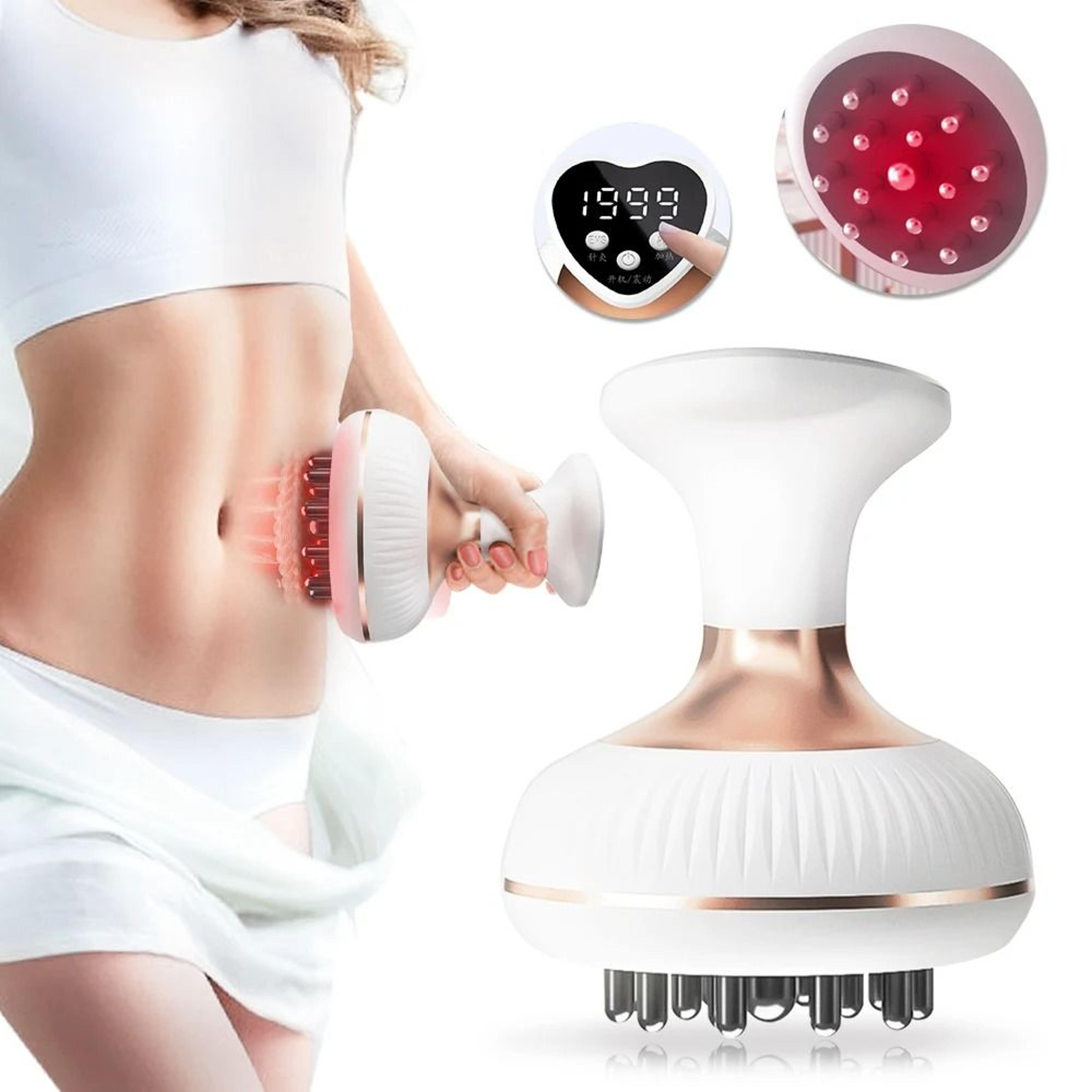 electric meridian brush body massager ems microcurrent hot compress scraping lymphatic drainage machine fat burner