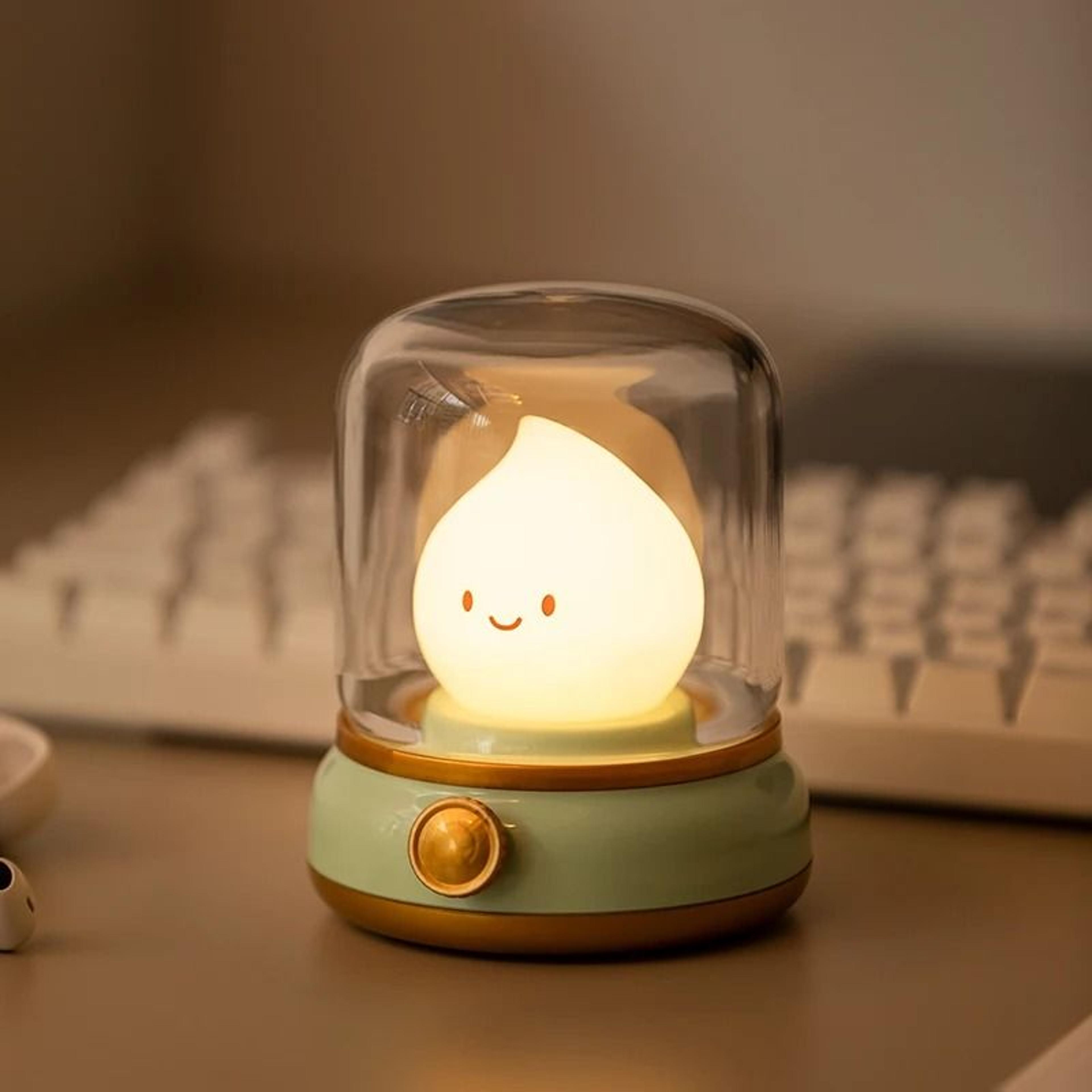 mini desktop led cute night lamp usb rechargeable portable cartoon table lamp