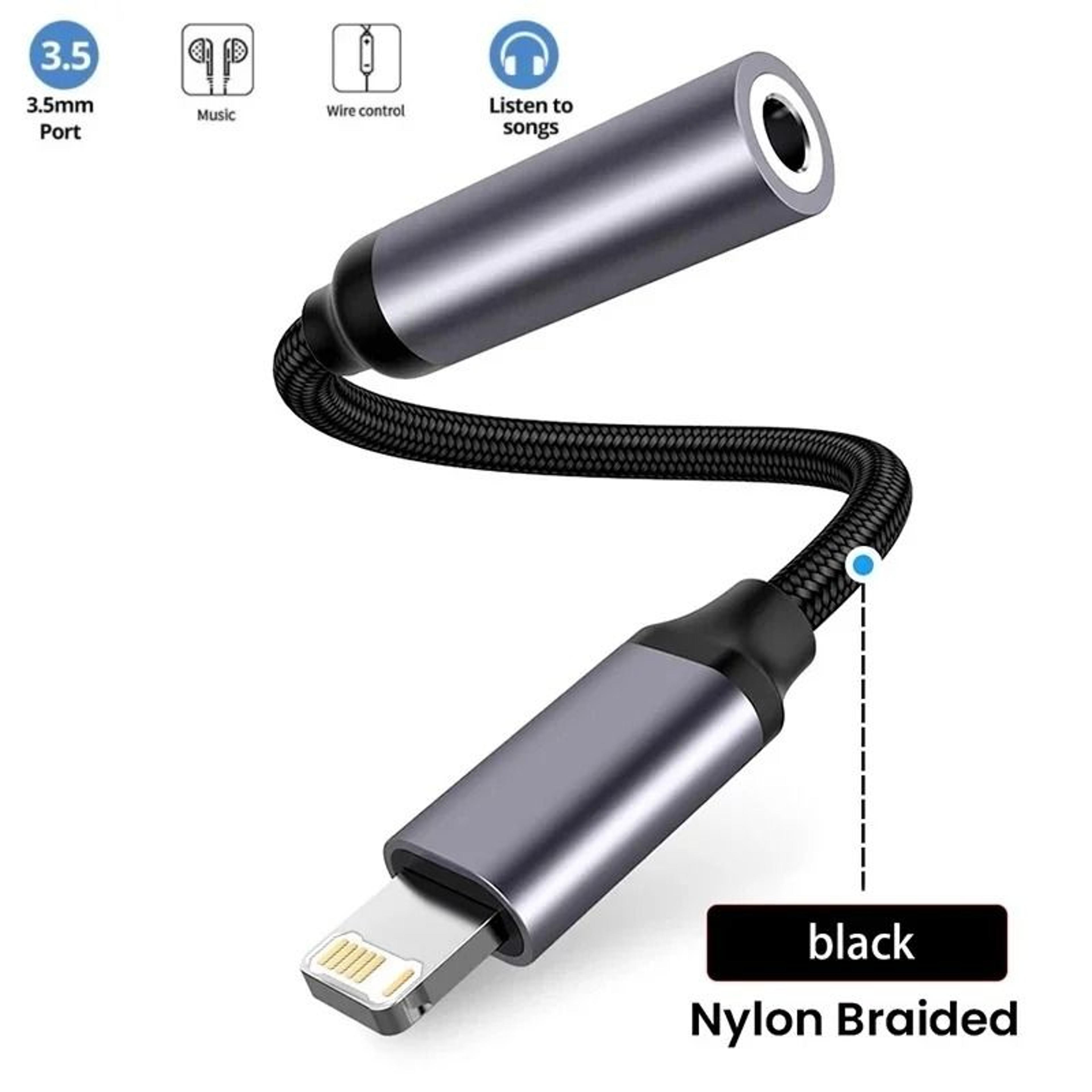 ios to 35 mm jack cable adapter aux for iphone 12 13 14 pro headphone connector audio splitter