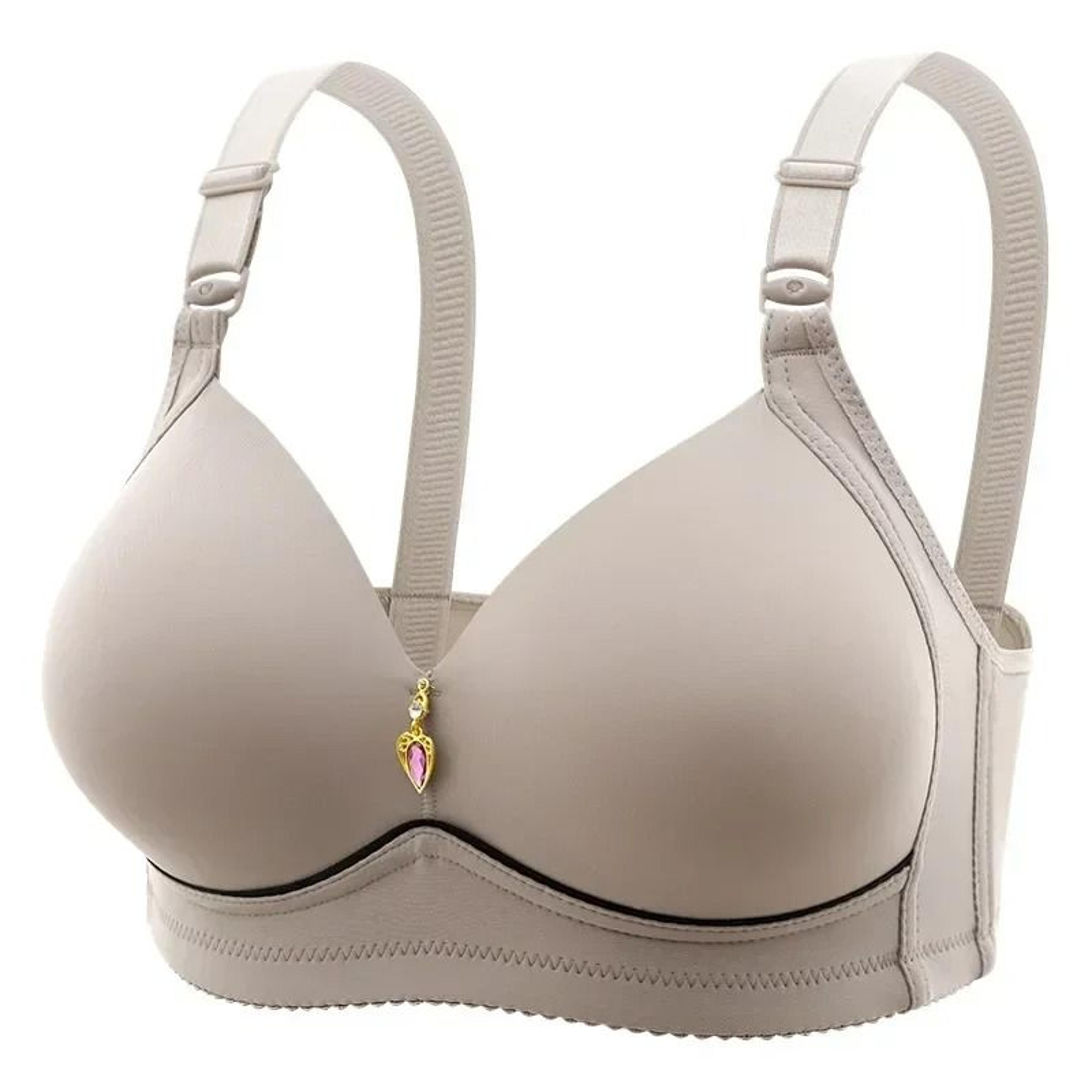 mom brassiere without steel ring breathable gathered ladies underwear thin cup glossy bra