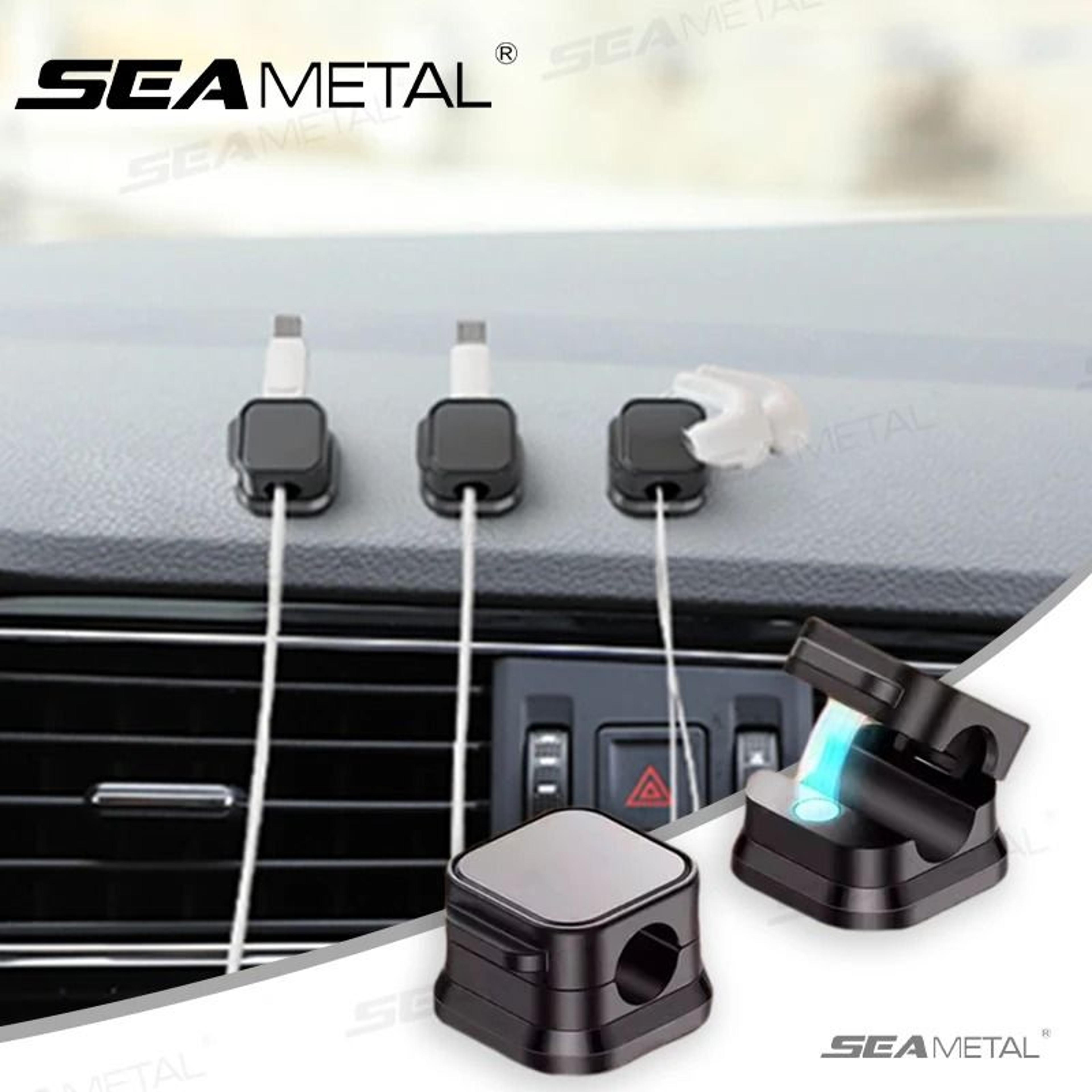 seametal 10pcs magnetic cable holder self adhesive cord clip for car home office