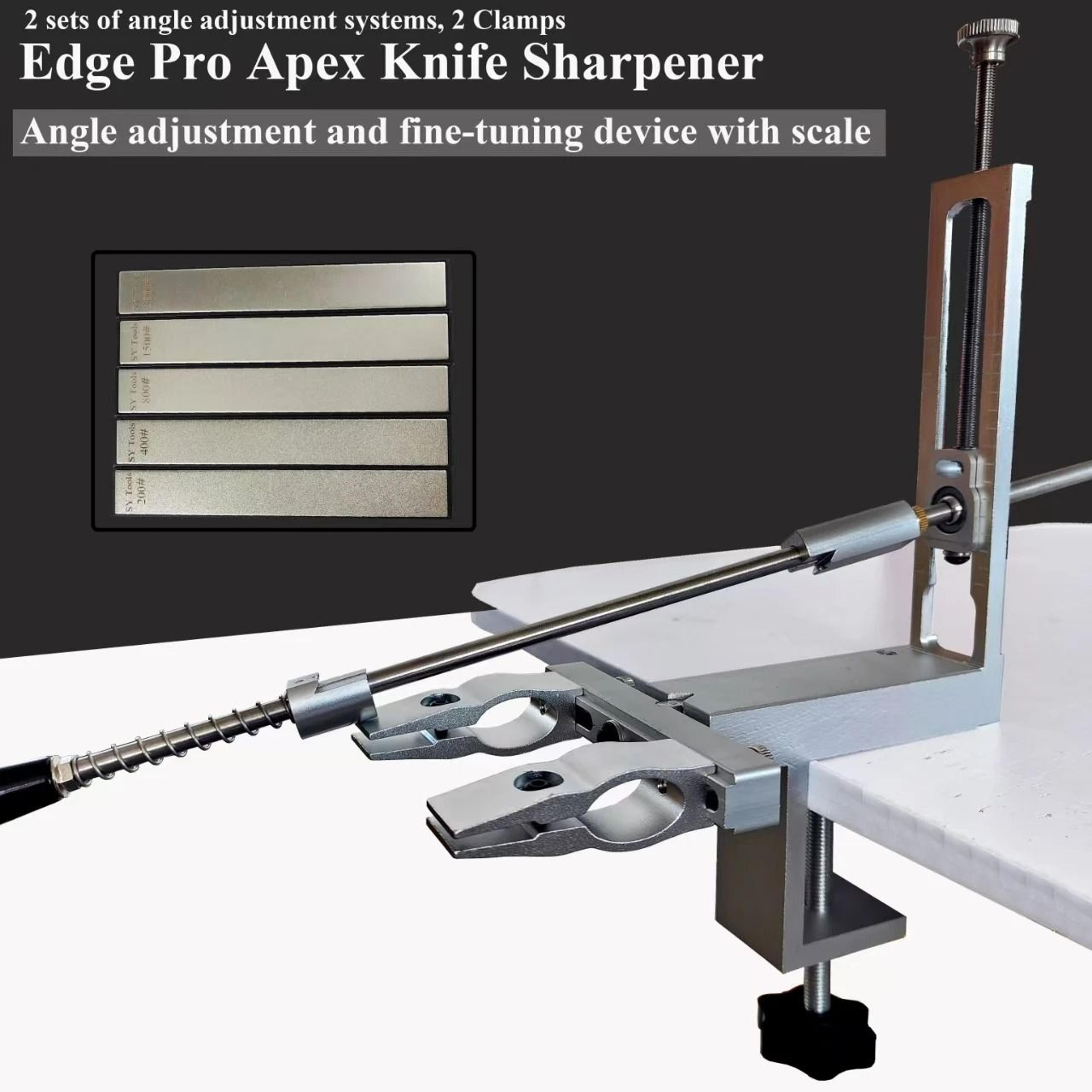 professional fixed angle knife sharpener system with diamond stones set