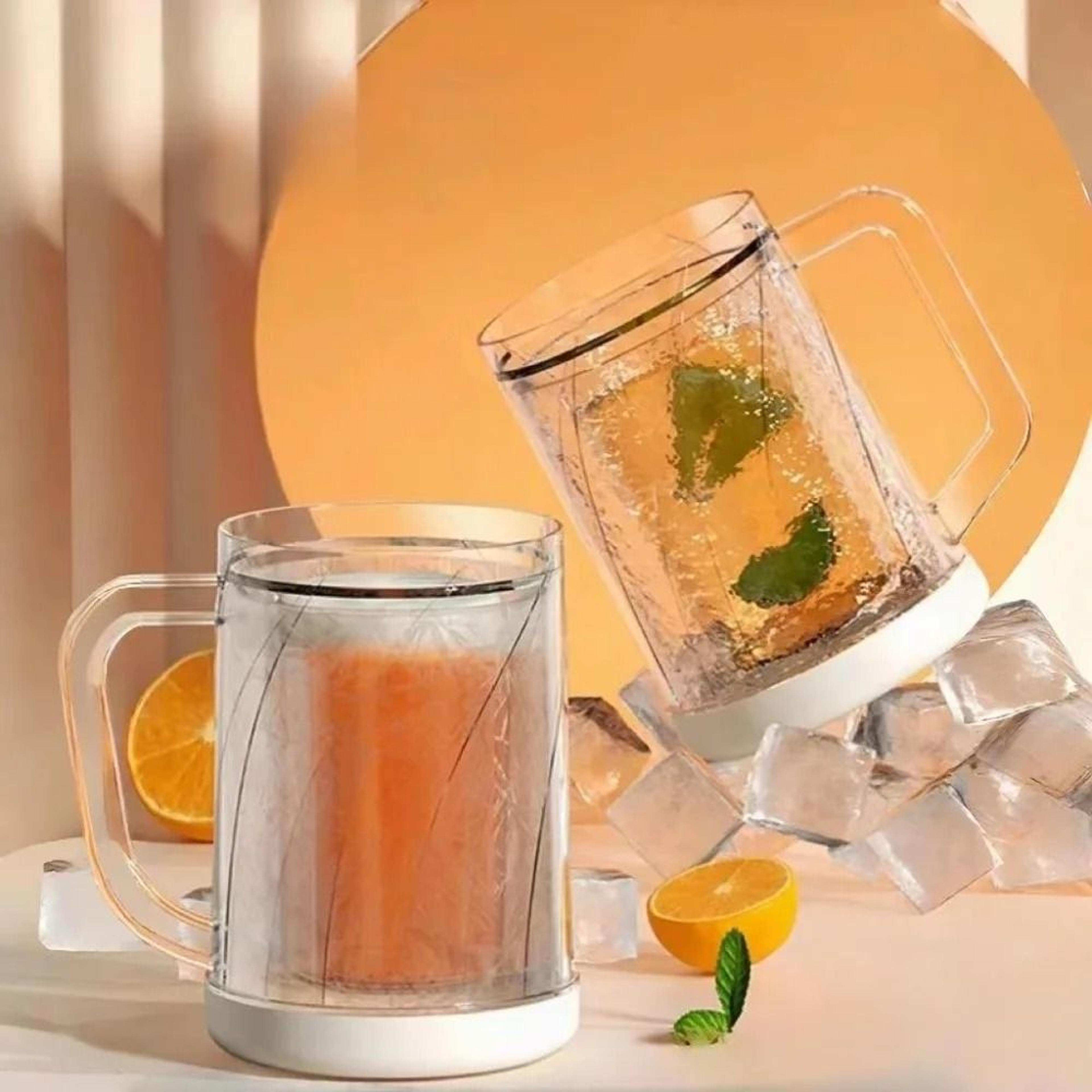 summer double layer refrigerated ice cup large capacity beverage mug