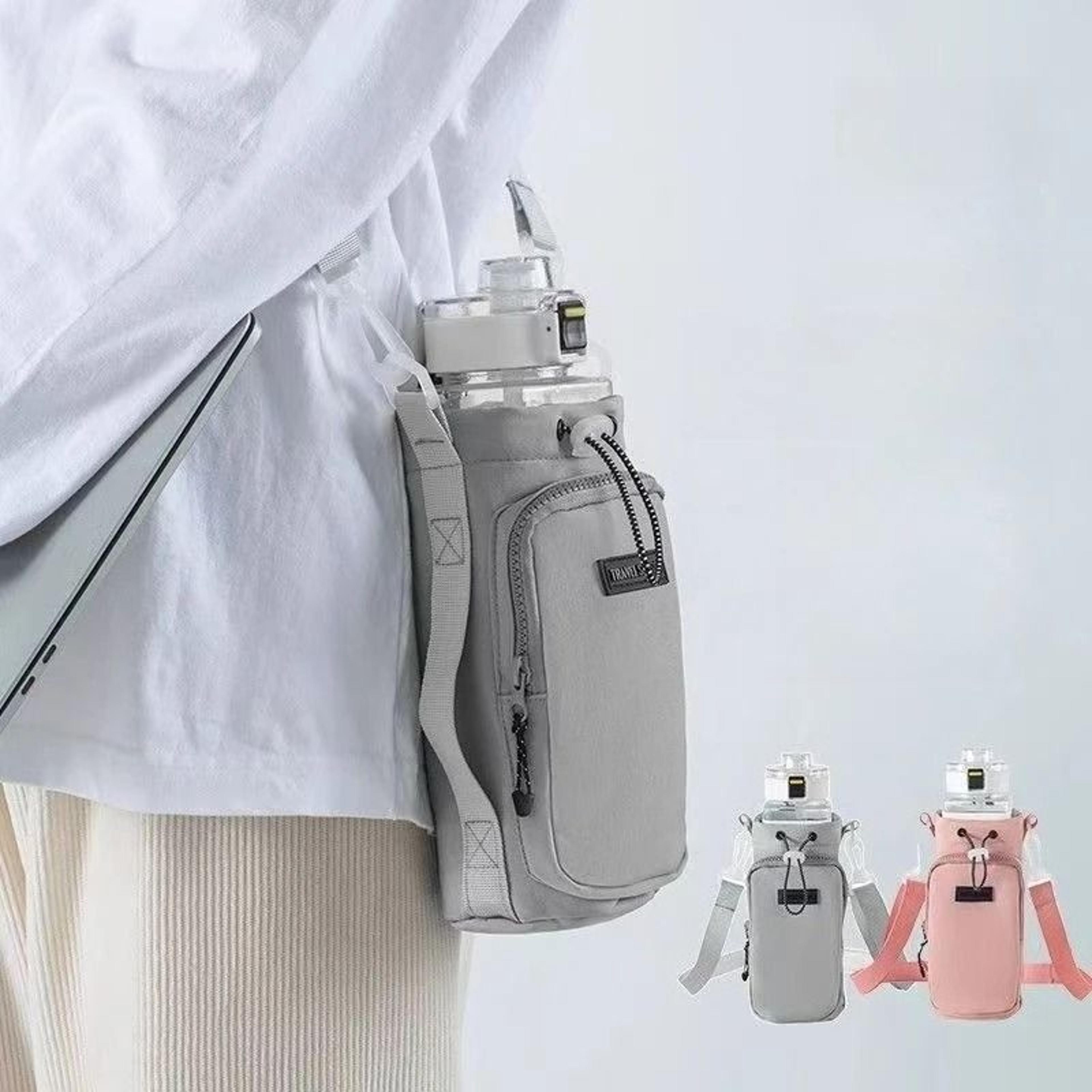 portable water bottle bag insulated sleeve with adjustable shoulder strap