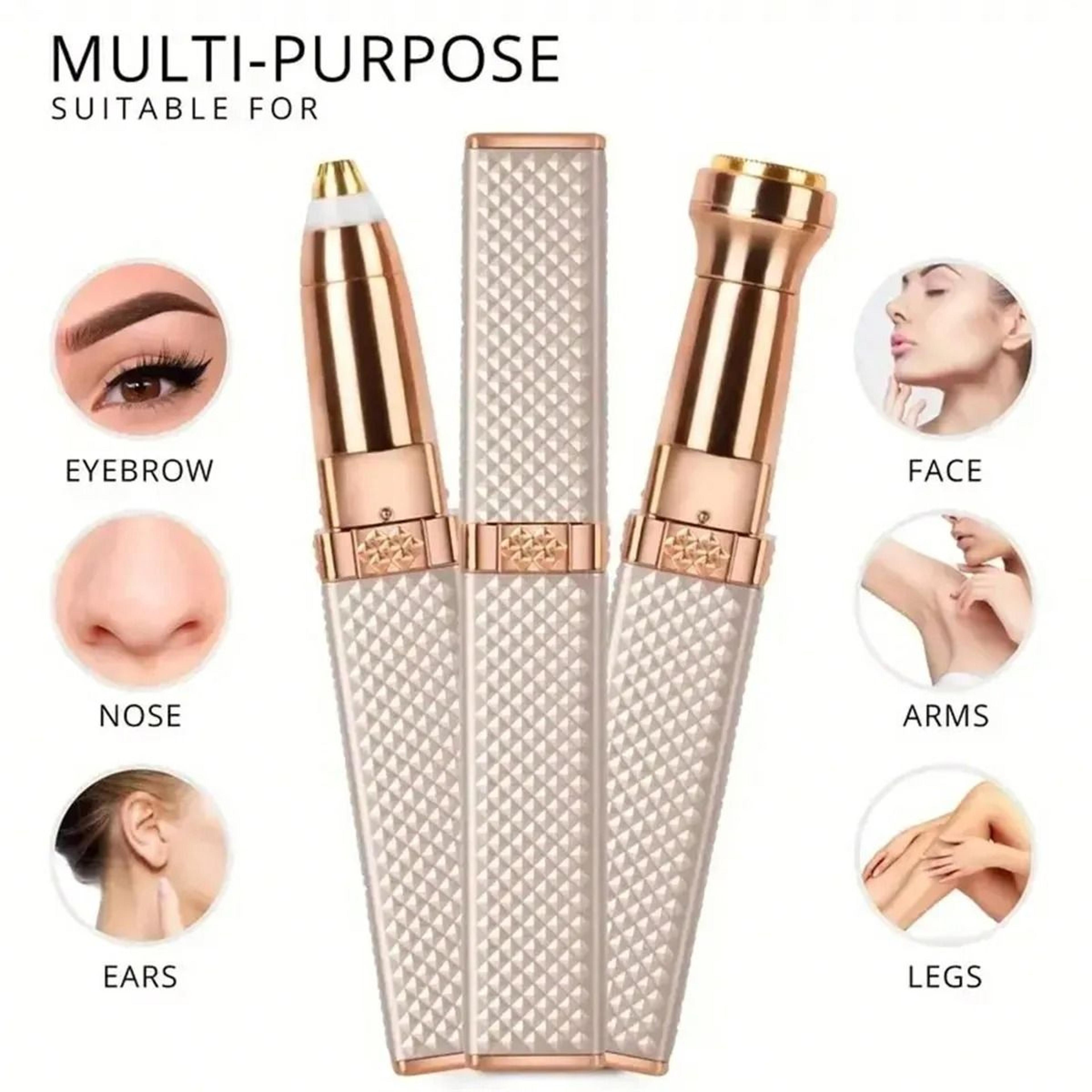 rechargeable 2 in 1 eyebrow razor and hair shaver with led light