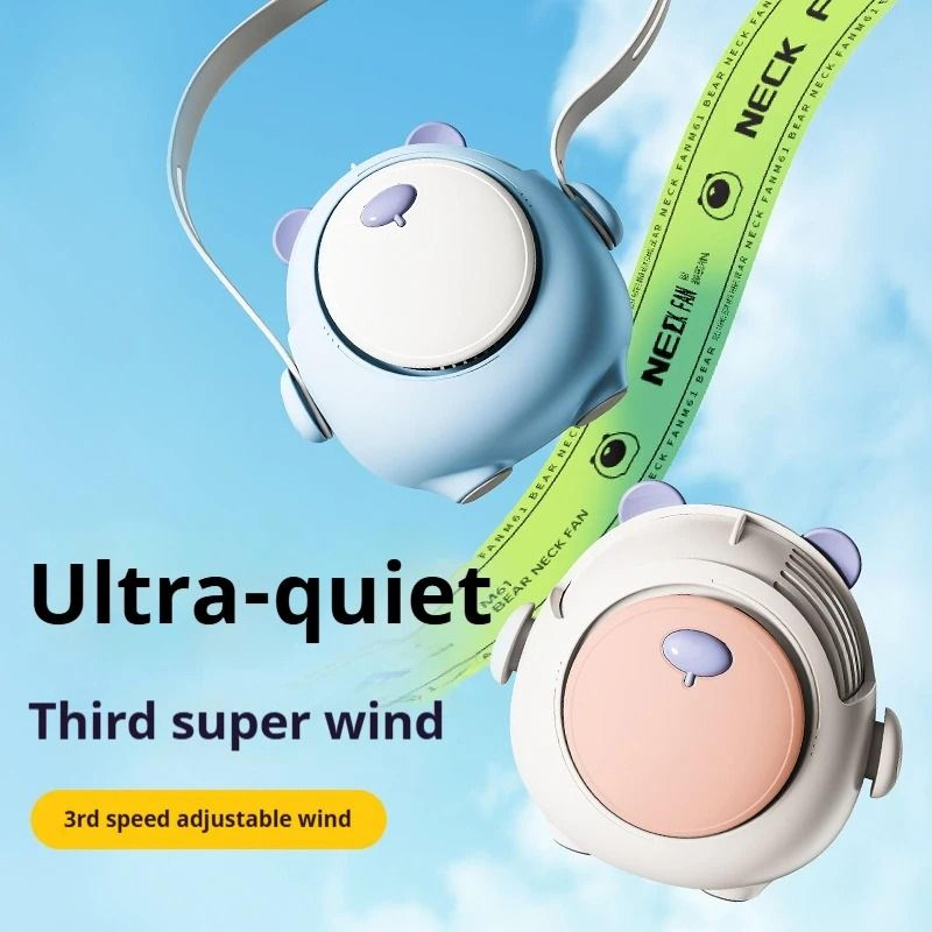 portable mini rechargeable bladeless fan with 3 wind speeds