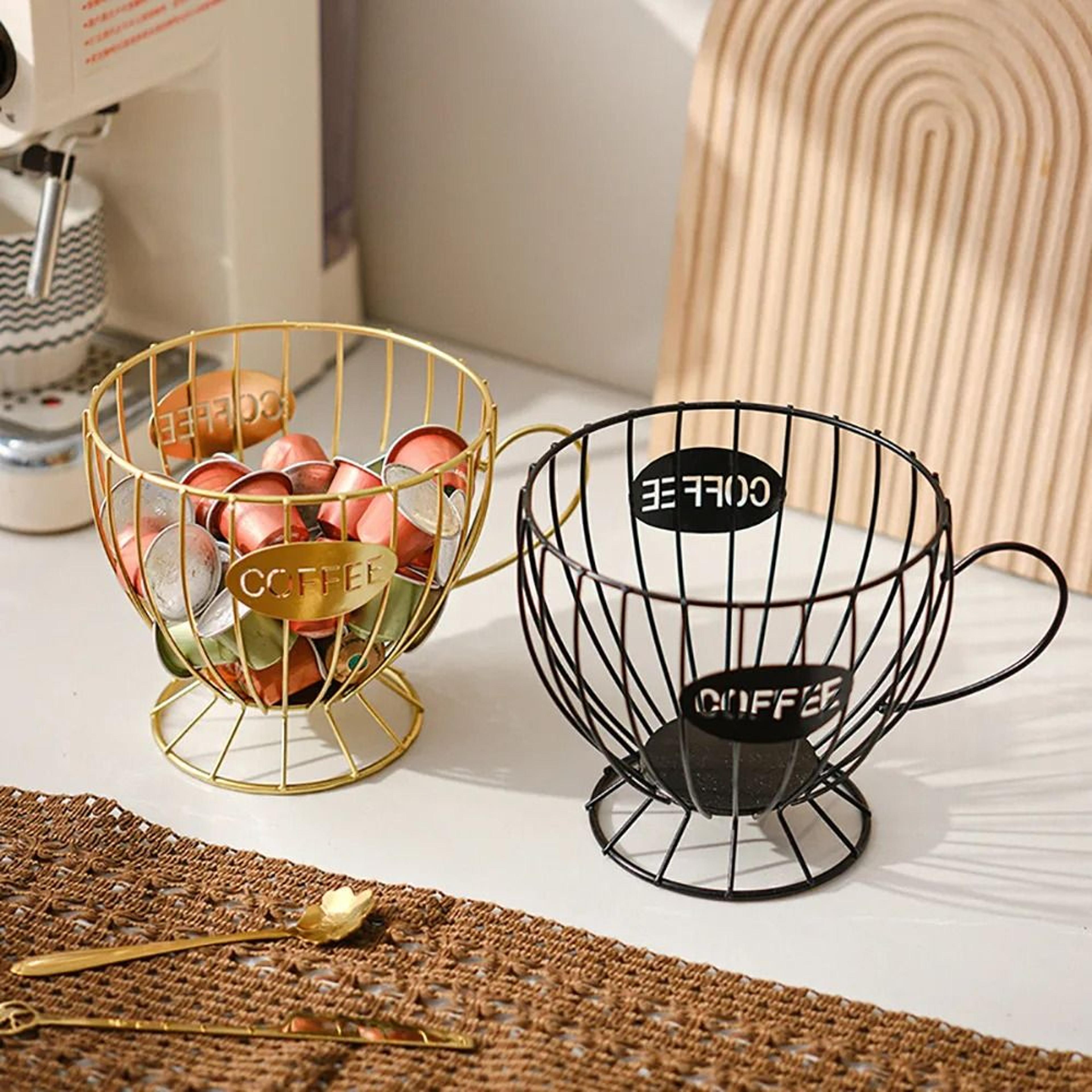 metal coffee capsule holder large capacity coffee pod organizer
