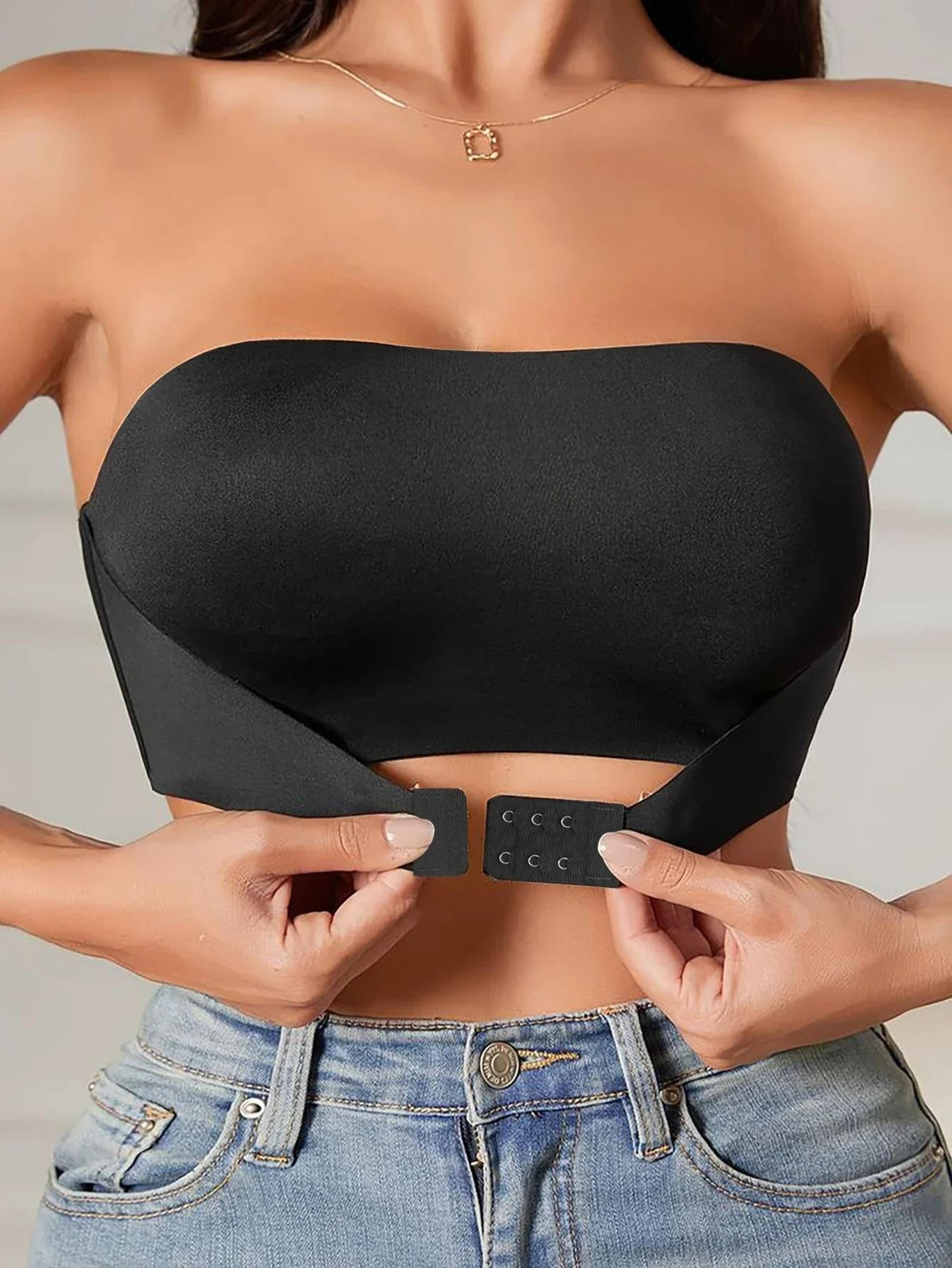 women strapless seamless front button bra smooth comfortable underwear