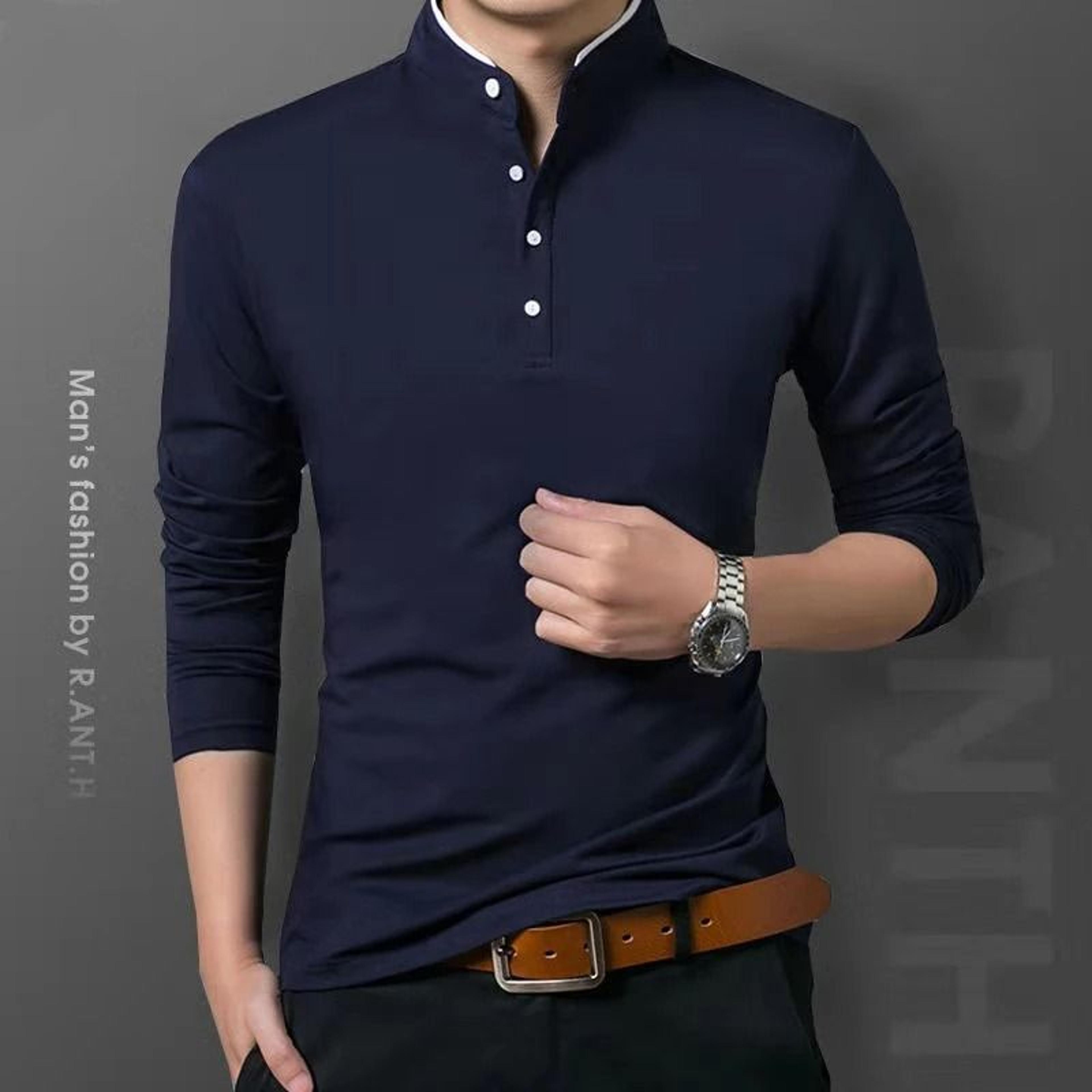 mens business casual long sleeve polo t shirt summer comfortable breathable top for formal occasions