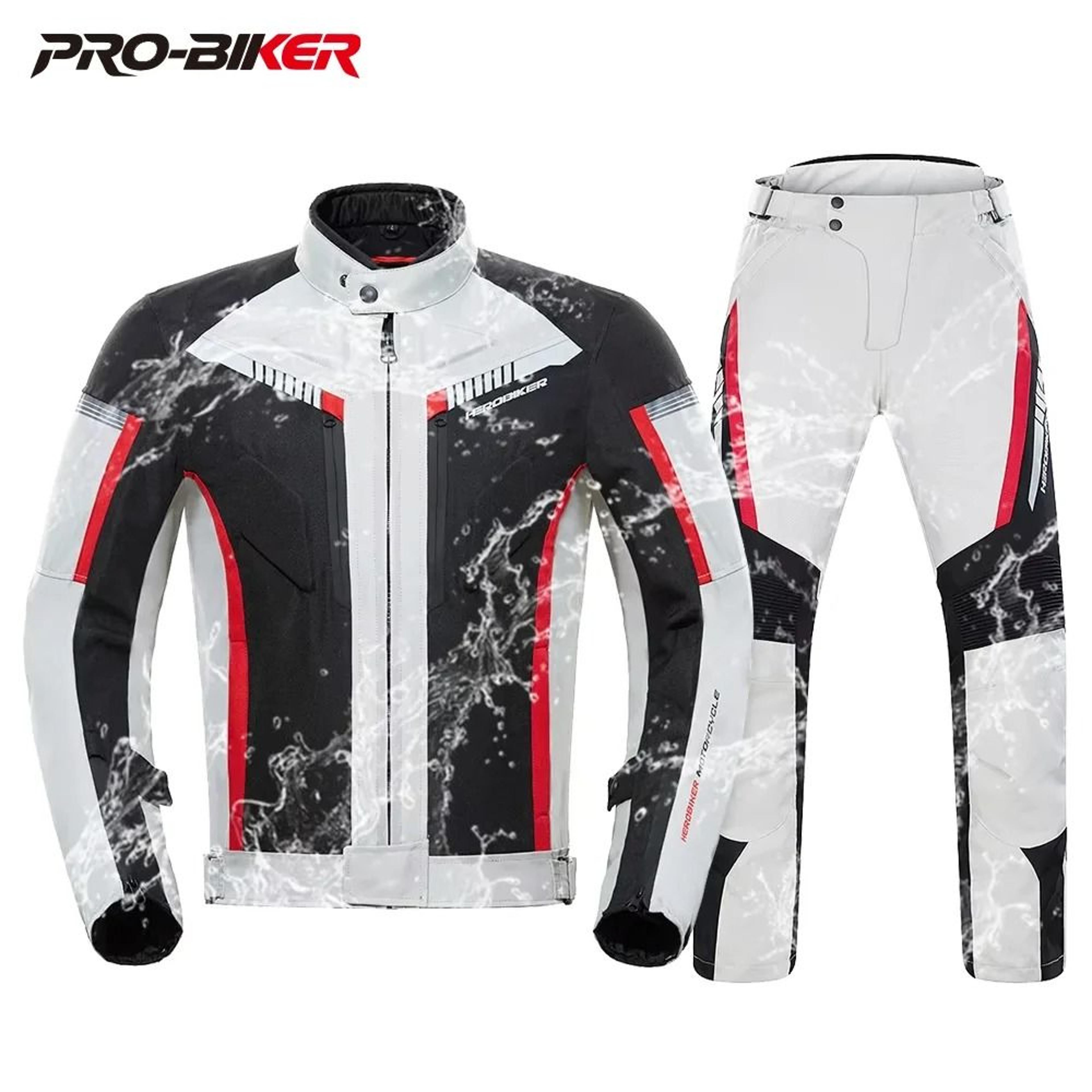 herobiker waterproof motorcycle jacket and pants with eva protection