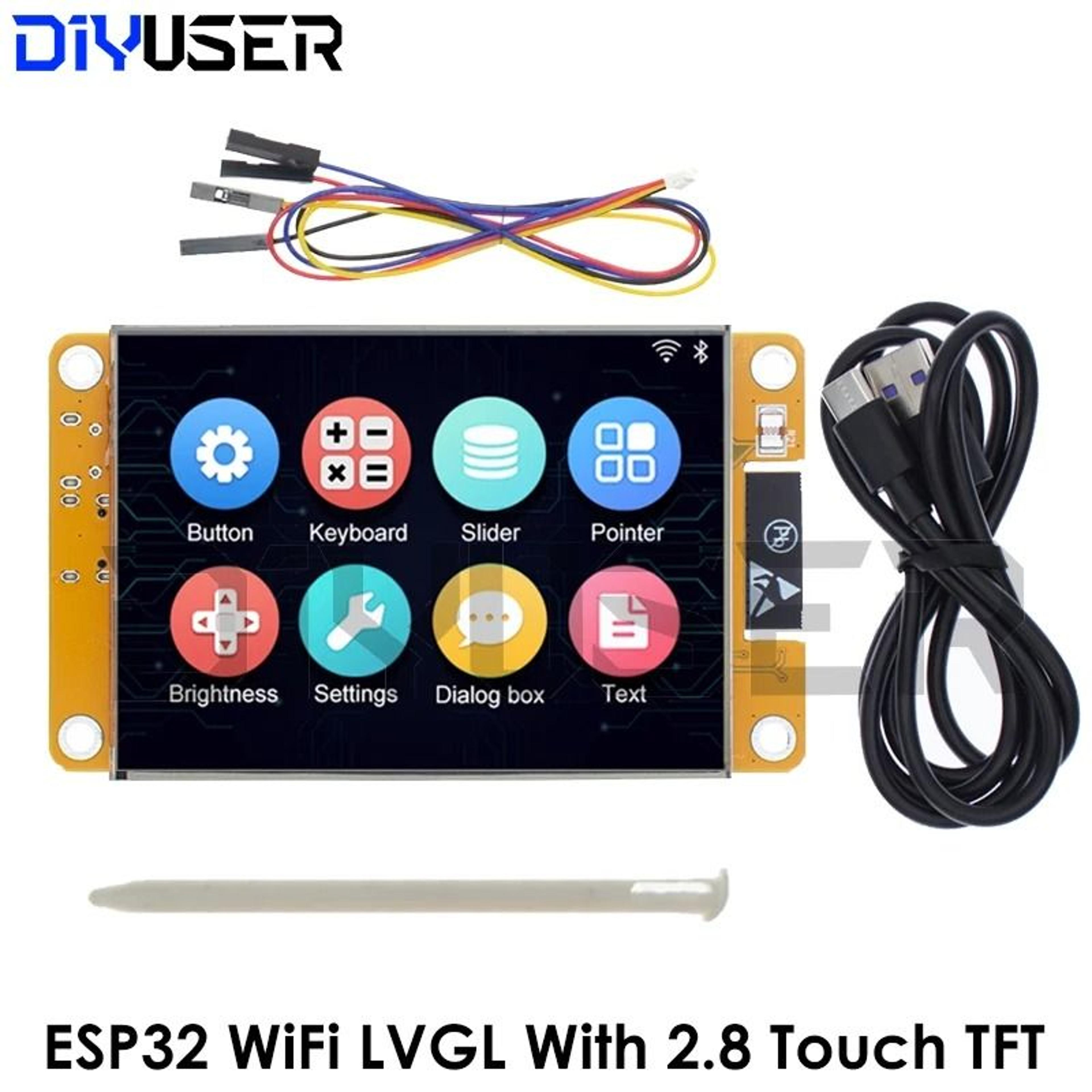 esp32 arduino lvgl wifi bluetooth development board 2.8 inch 240x320 smart display screen with touch