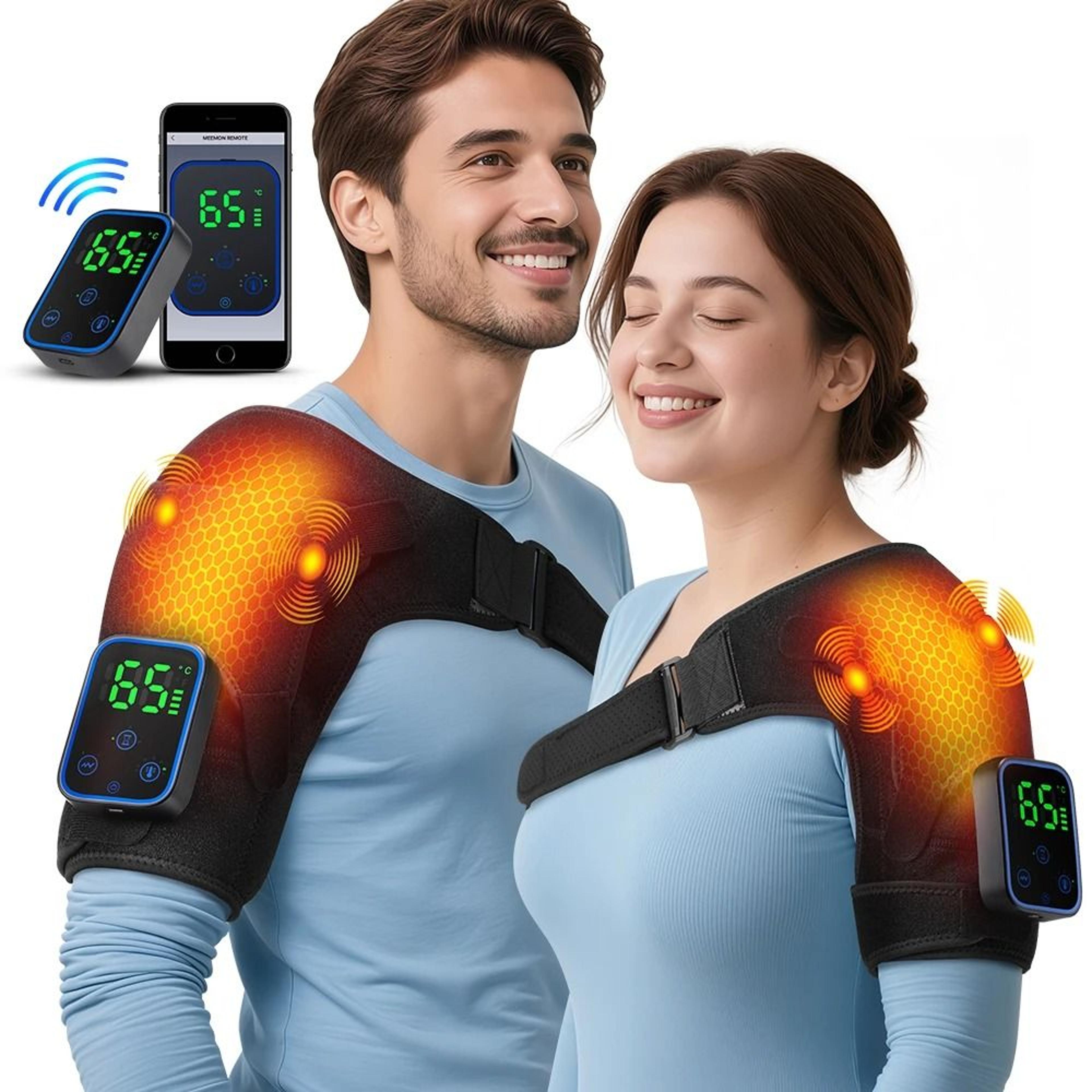 portable electric vibration shoulder knee elbow massager 3-in-1 app control