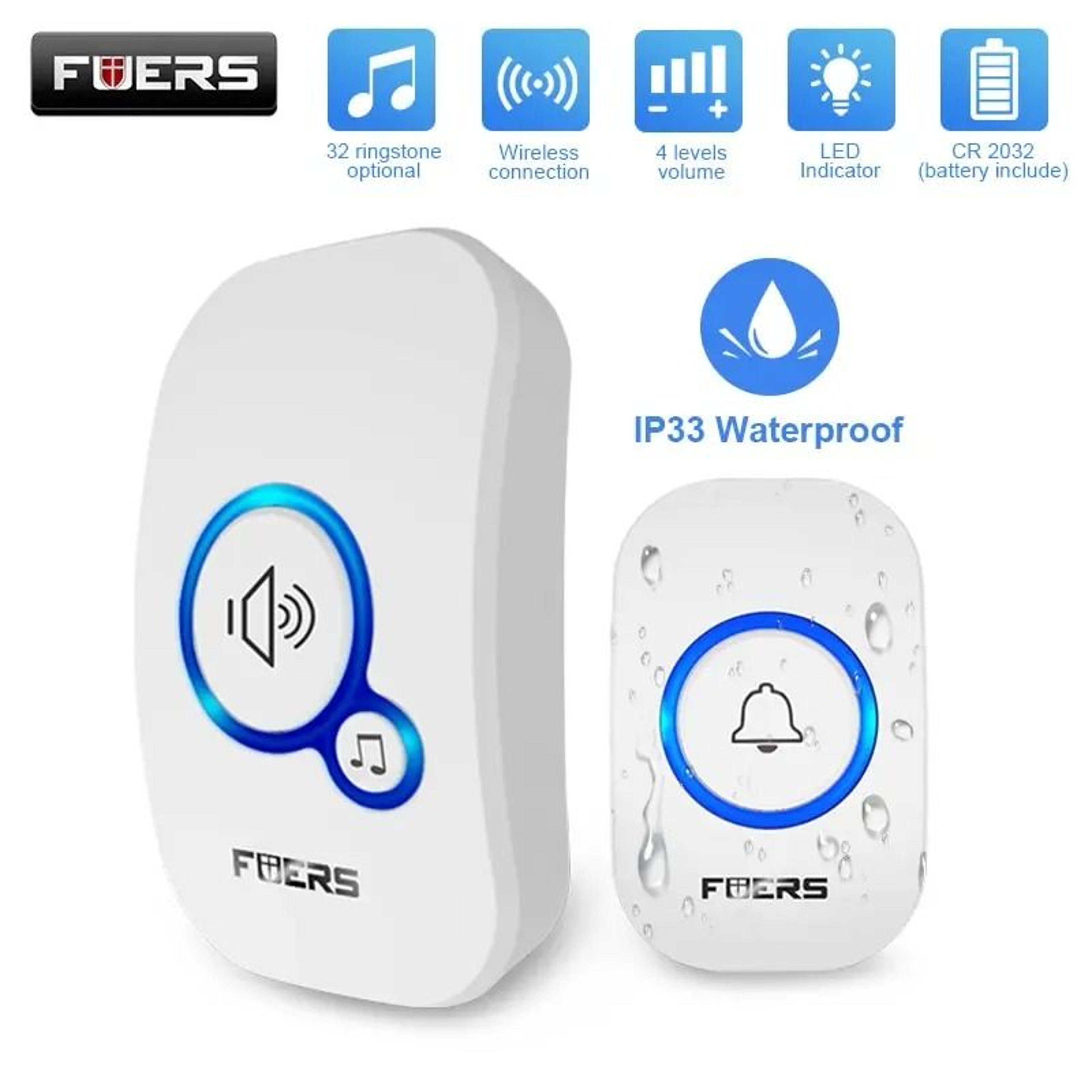 wireless doorbell waterproof welcome chime smart home 32 song alarm kit