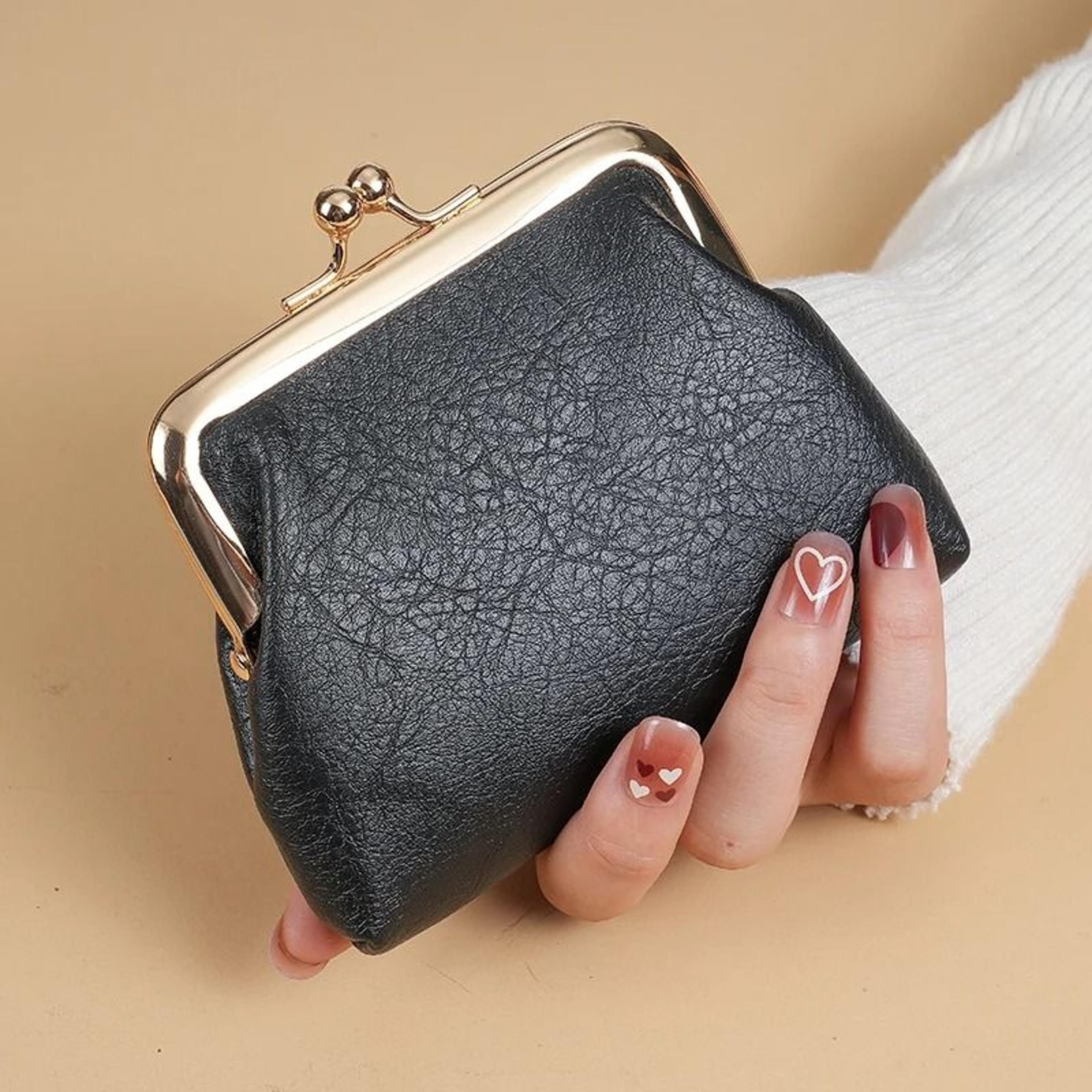 retro ladies buckle coin purse small candy color change purse