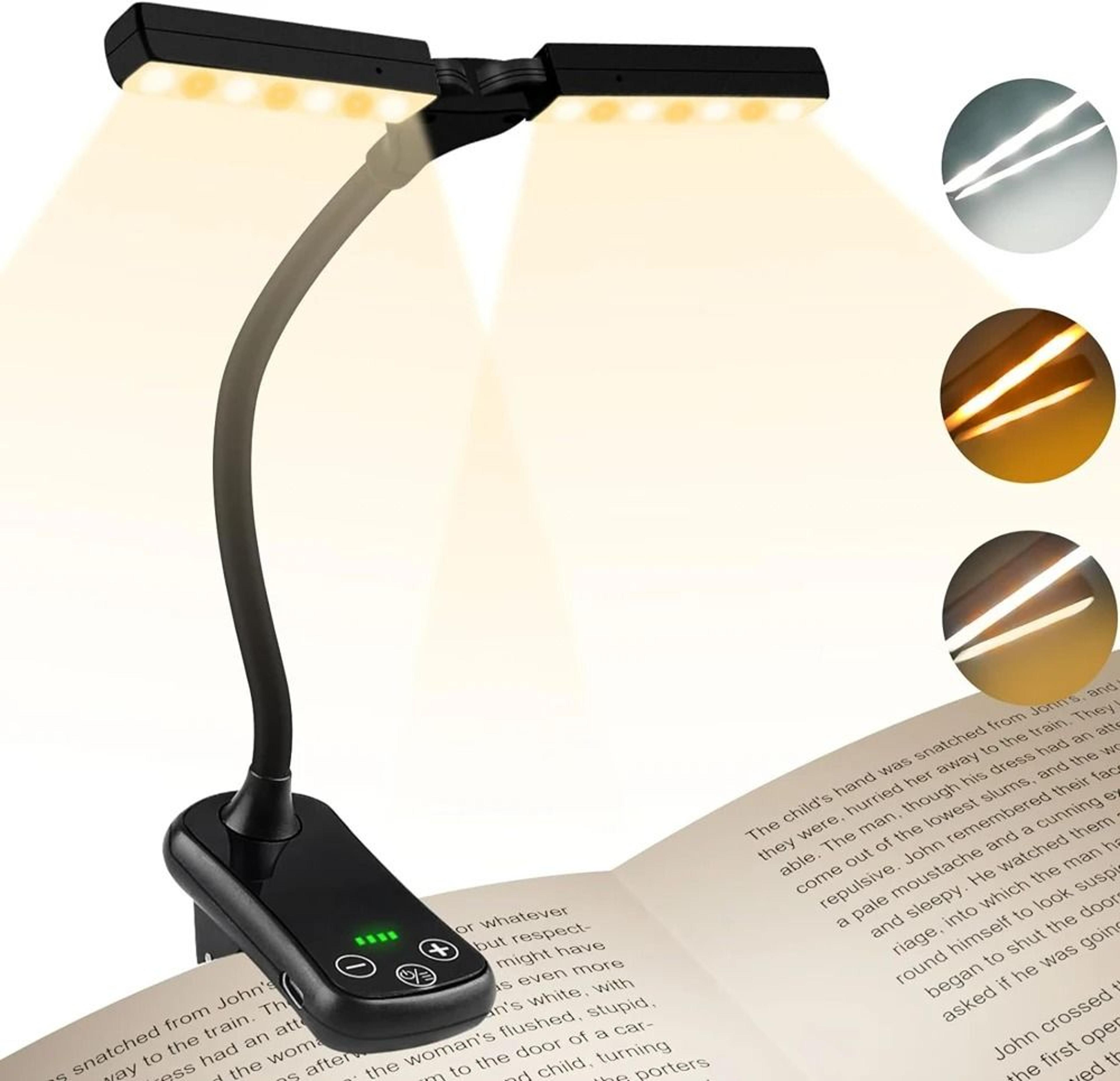 mini usb rechargeable led clip on book light